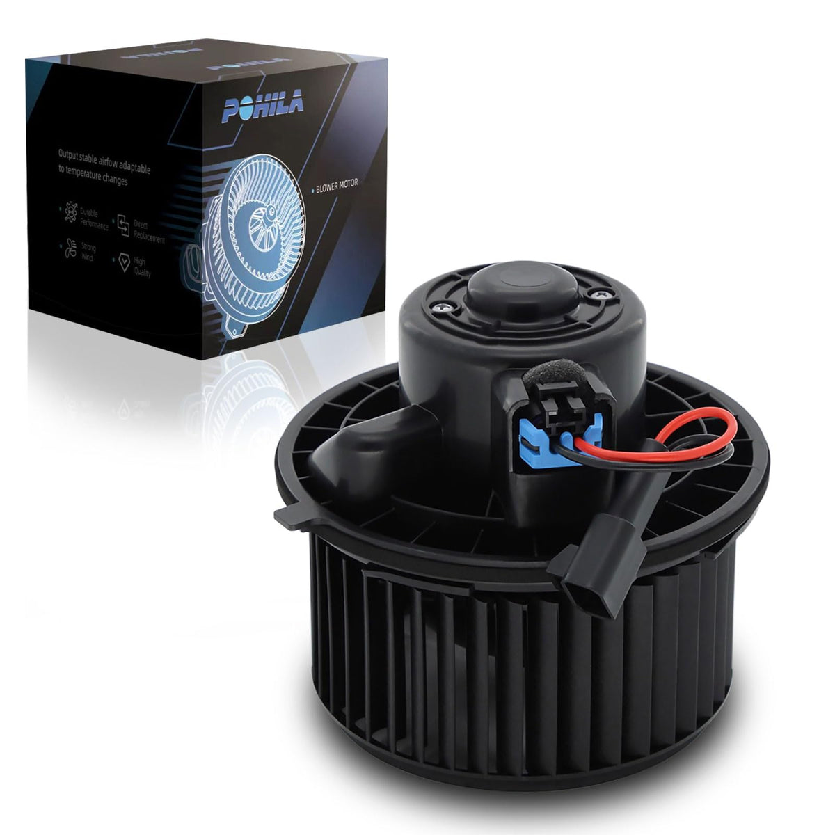 POHILA AC Heater Blower Motor with Fan Compatible with Cadillac Escalade, 2007 2008 2009 2010 2011 2012 2013 2014 Chevy Silverad