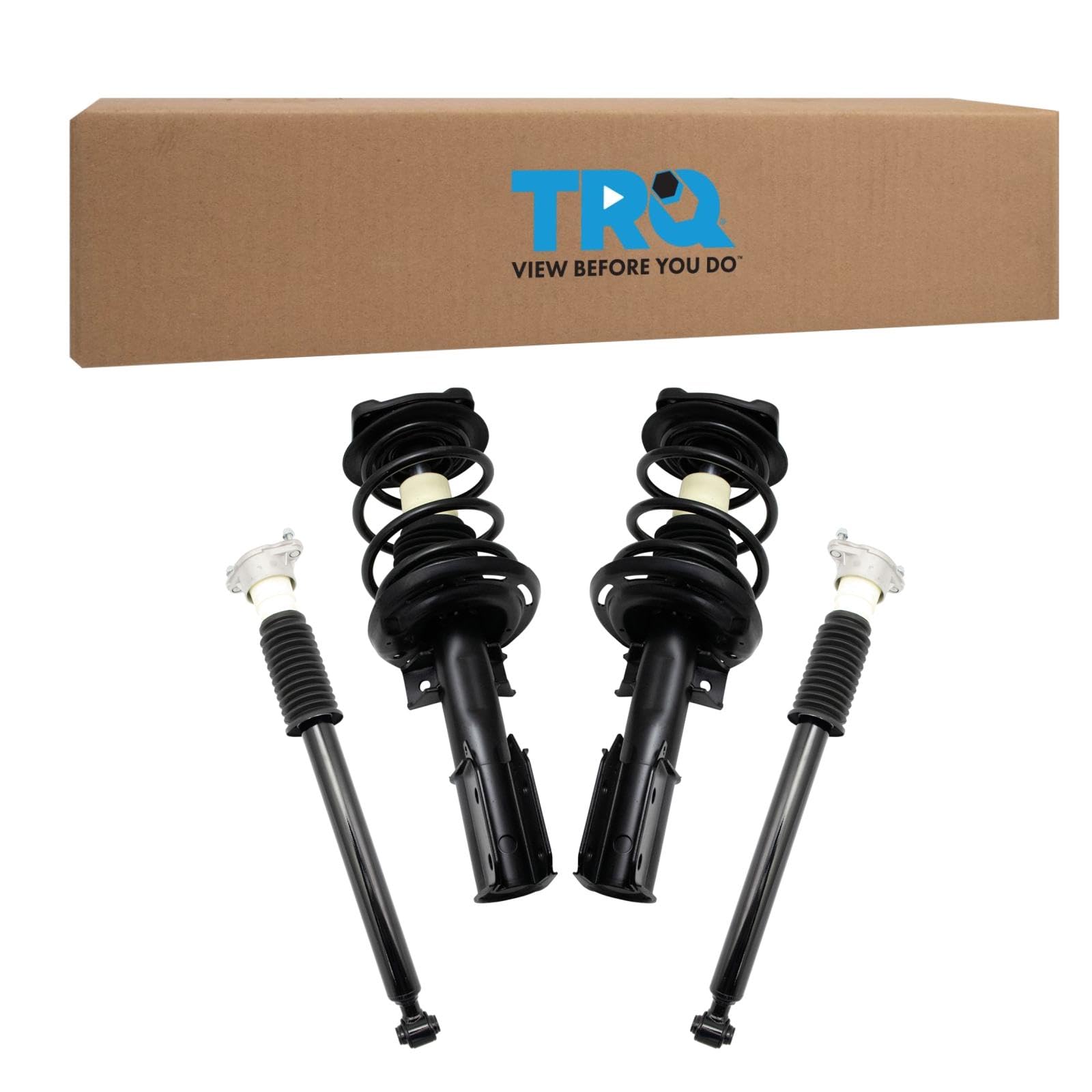 Trq Front And Rear Complete Strut Assembly & Shock Absorber Kit Complete Strut & Coil Spring Assembly Compatible With 2008-2014 