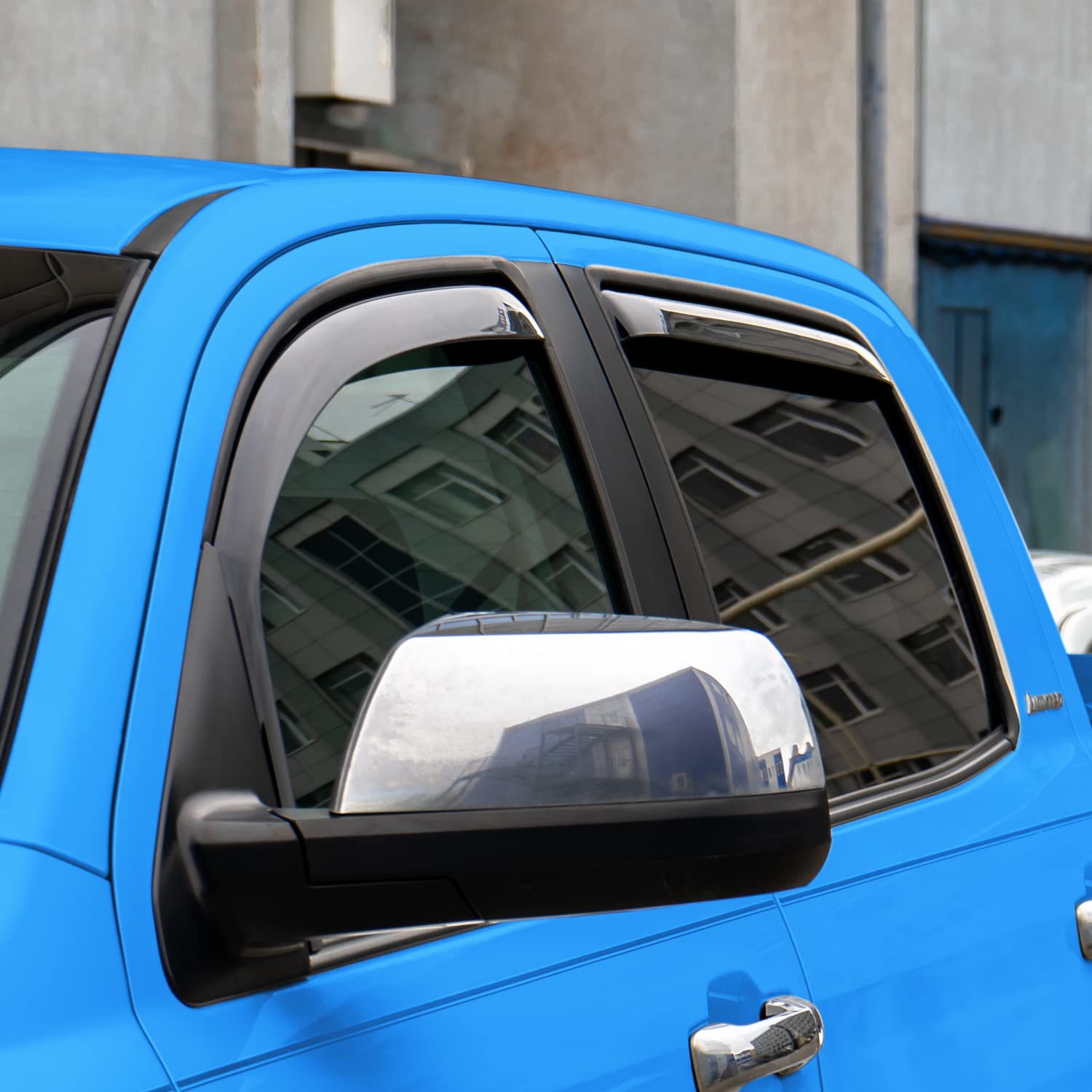 Goodyear Shatterproof In-Channel Window Deflectors For Toyota Tundra 2007-2021 Crewmax, Rain Guards, Window Visors For Cars, Ven