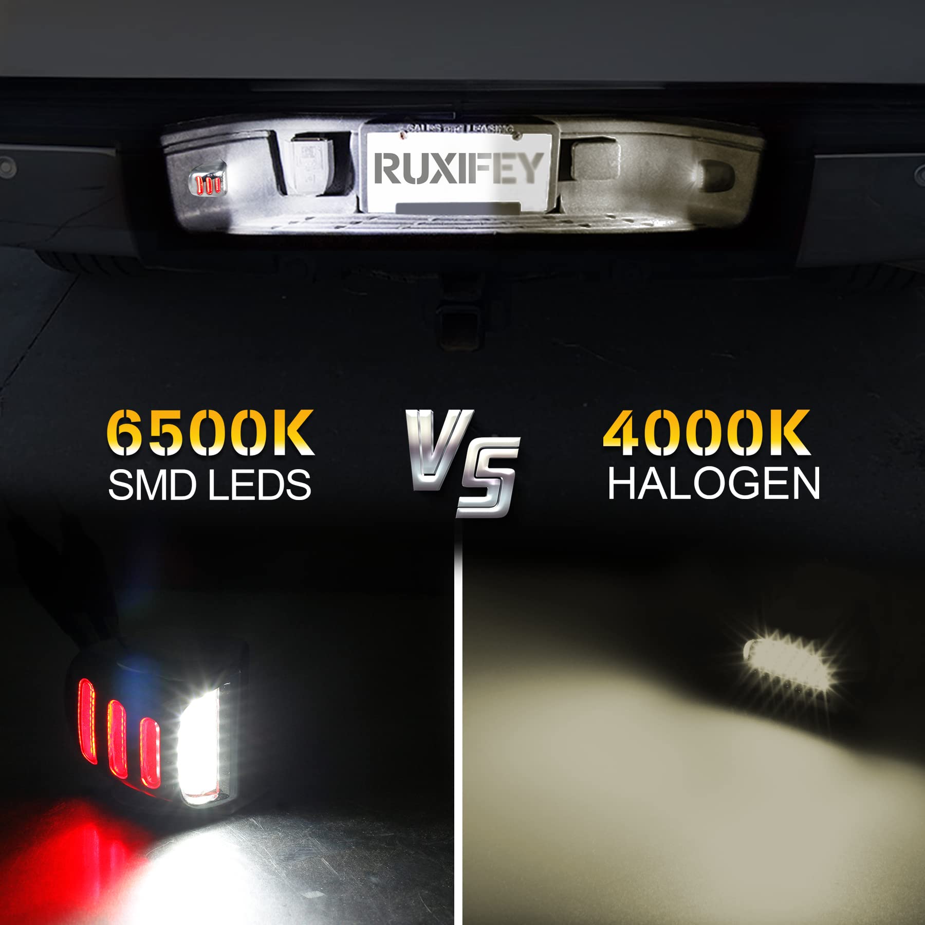 Ruxifey Chrome Led License Plate Lights Red Neon Tube Tag Light Compatible With Chevy Silverado Gmc Sierra 1500 2500 3500 Hd Yuk