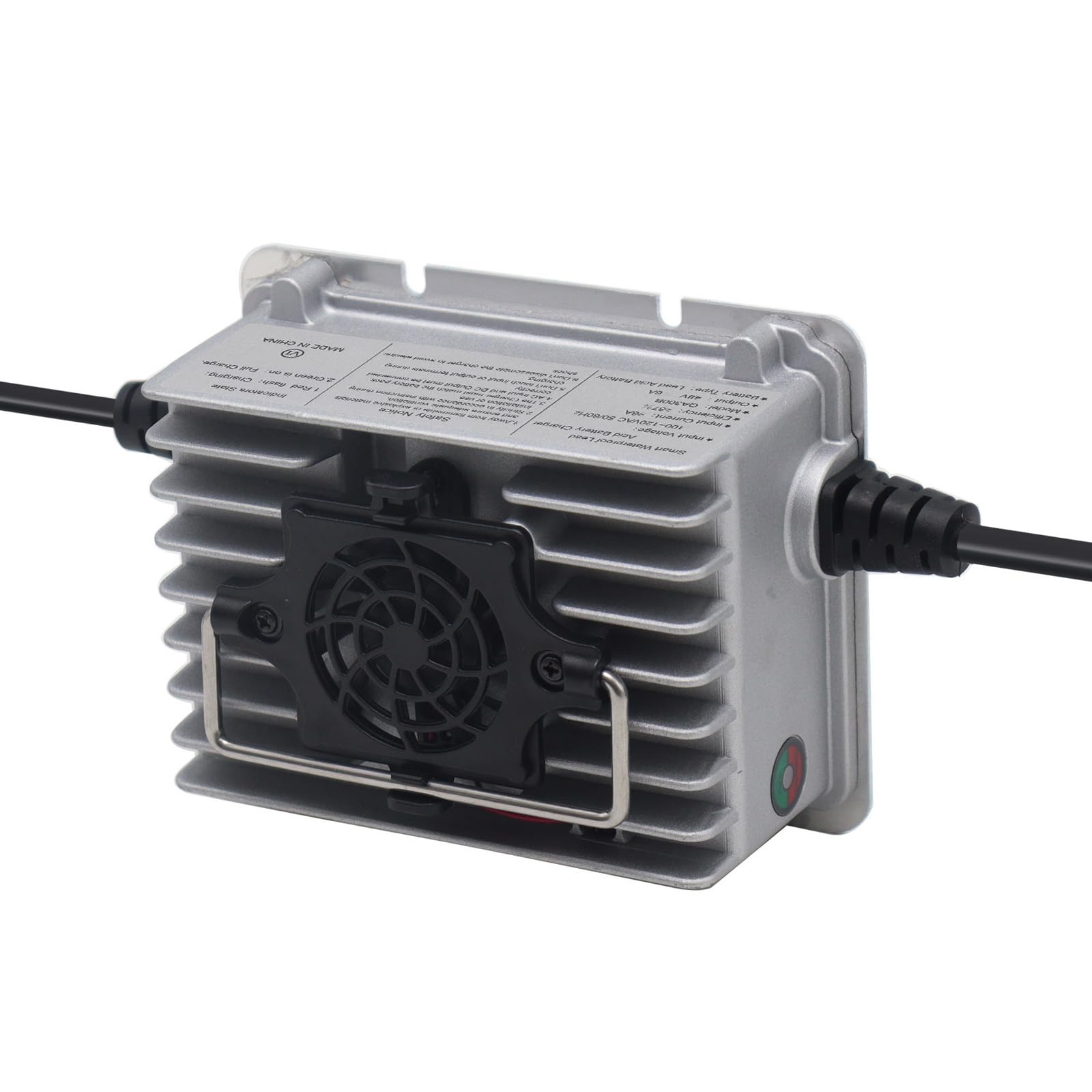 Abakoo 48V 6A Battery Charger for Yamaha Golf Cart G19 G22, 2 Pin Plug, Black, 48 Volt 6 Amp