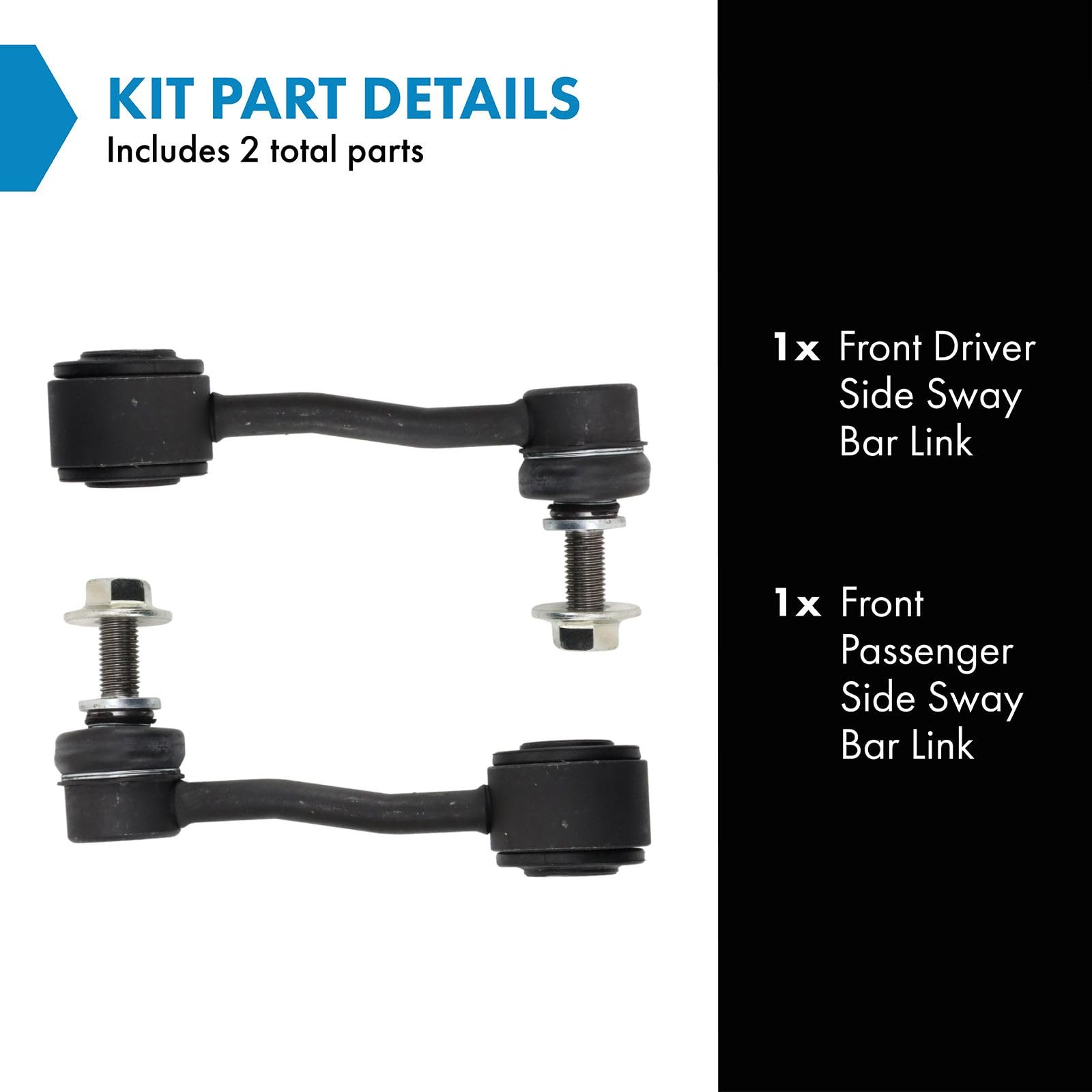 Trq Front Sway Bar Stabilizer Link Set Compatible With 2020-2023 Jeep Gladiator 2018-2023 Wrangler