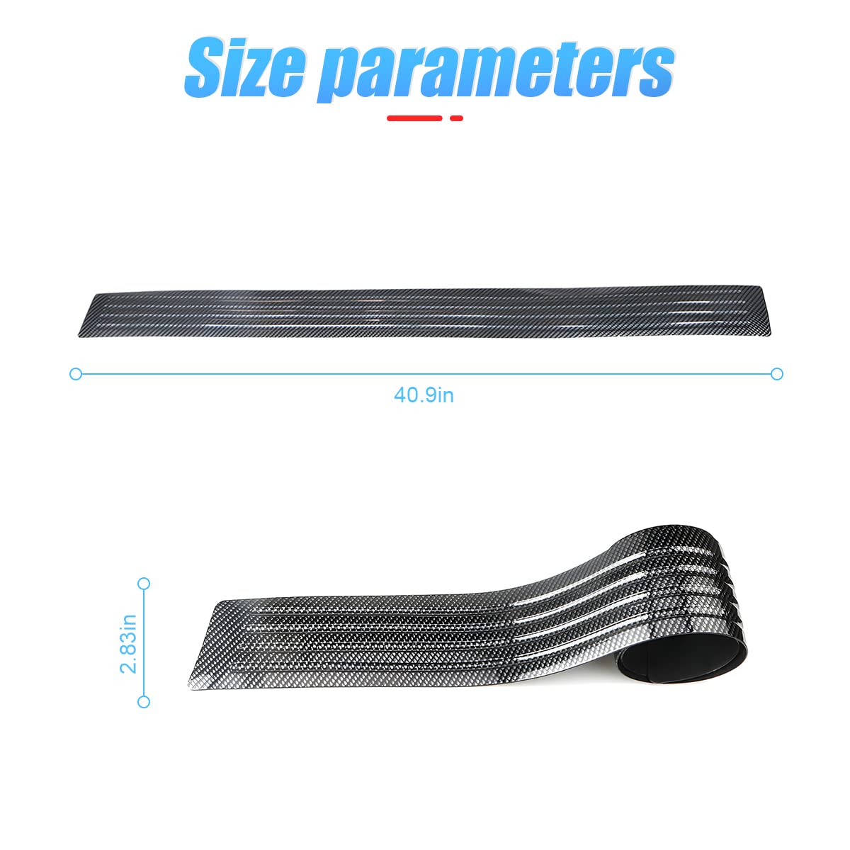 Moioee Car Rear Bumper Protector Guard, Carbon Fiber Anti-Scratch Trunk Door Sill Protection Strip, Self-Adhesive Vehicle Rear Bumper Door Entry Trim Cover, Universal For Pickup Suv Trunk (40.94')