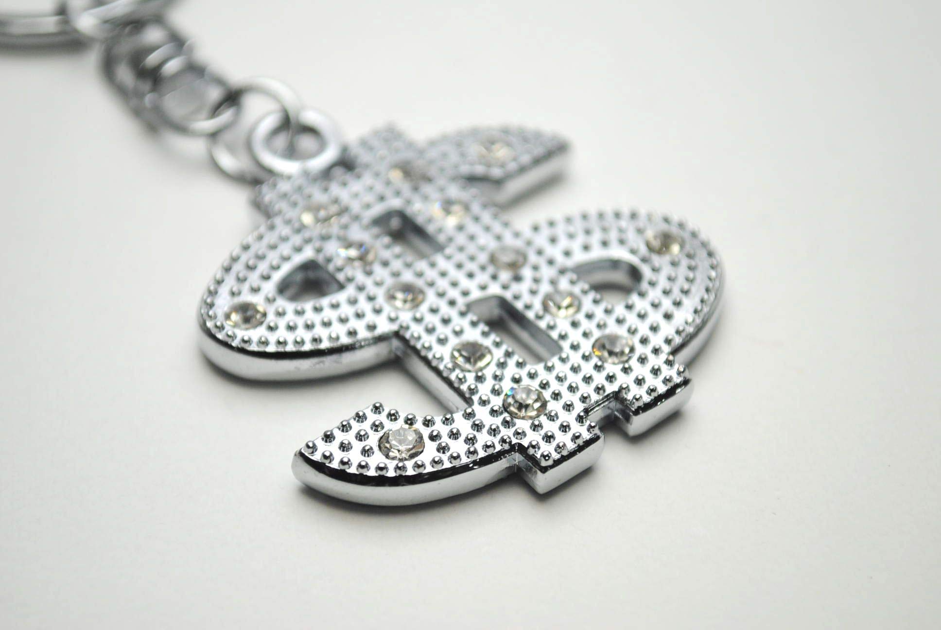 Pilot Automotive Kc-309 Crystal Dollar Sign Bling Die Cast Zinc Key Chain