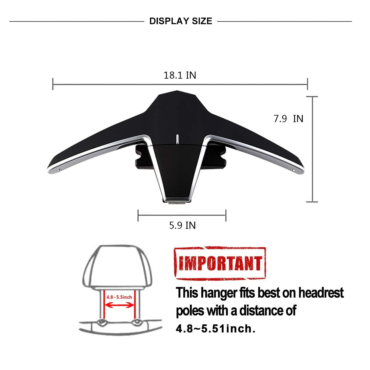 Engync 2 Pack Car Back Seat Headrest Hanger For Jacket, Suit, Clothes, Purse, Handbag, Grocery Bags - Multi-Purpose Storage Hold