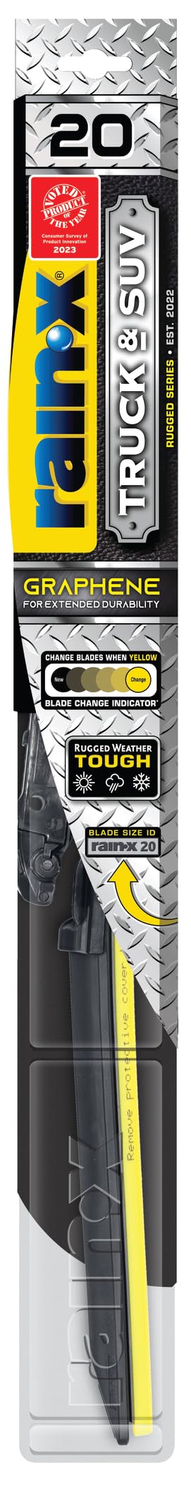 Rain-X 870120 Truck & Suv Rugged Series Premium Wiper Blades, 20 Inch Windshield Wipers (Pack Of 1), Automotive Replacement Wind