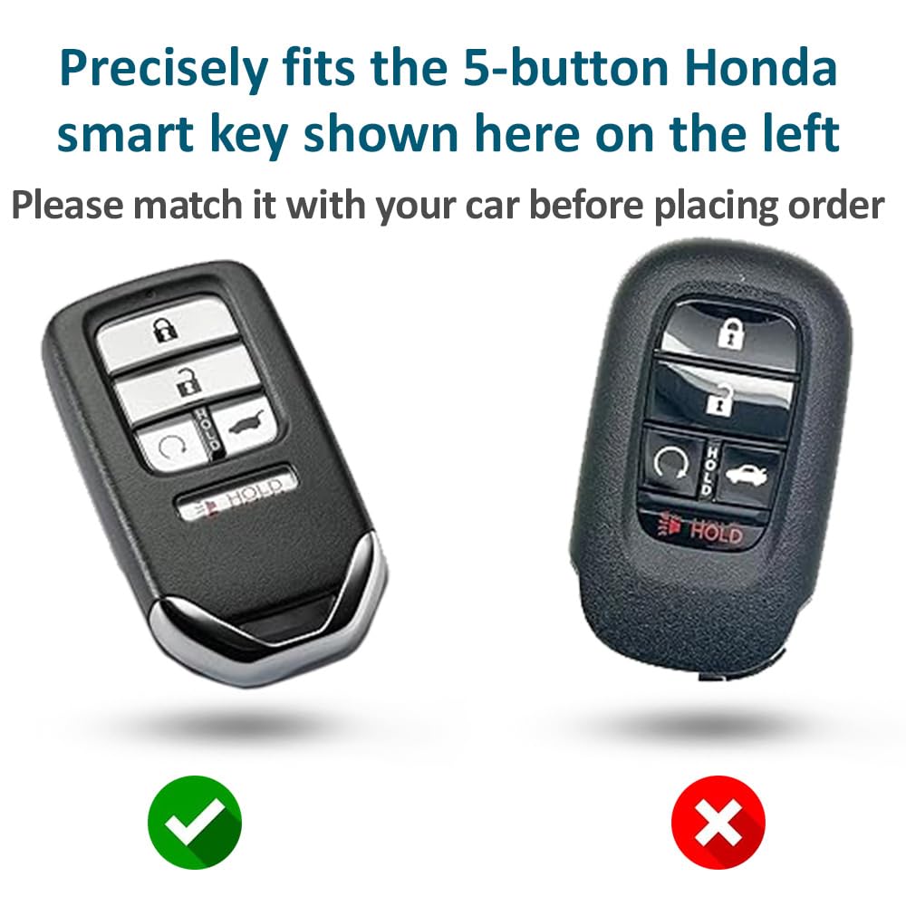 Autobase Silicone Key Fob Cover Compatible With Honda Accord Civic Cr-V Crv Pilot Passport Insight Ex Ex-L Touring | Car Accesso