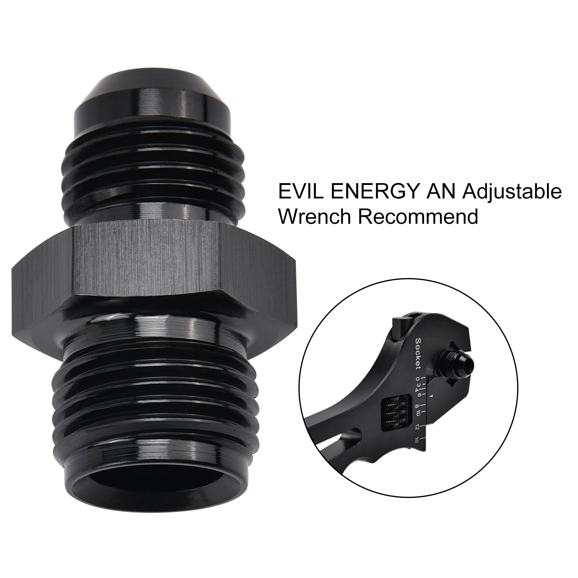 Evil Energy 6An Male To 5/8 X 18 Inverted Flare Thread Fitting Adapter Straight