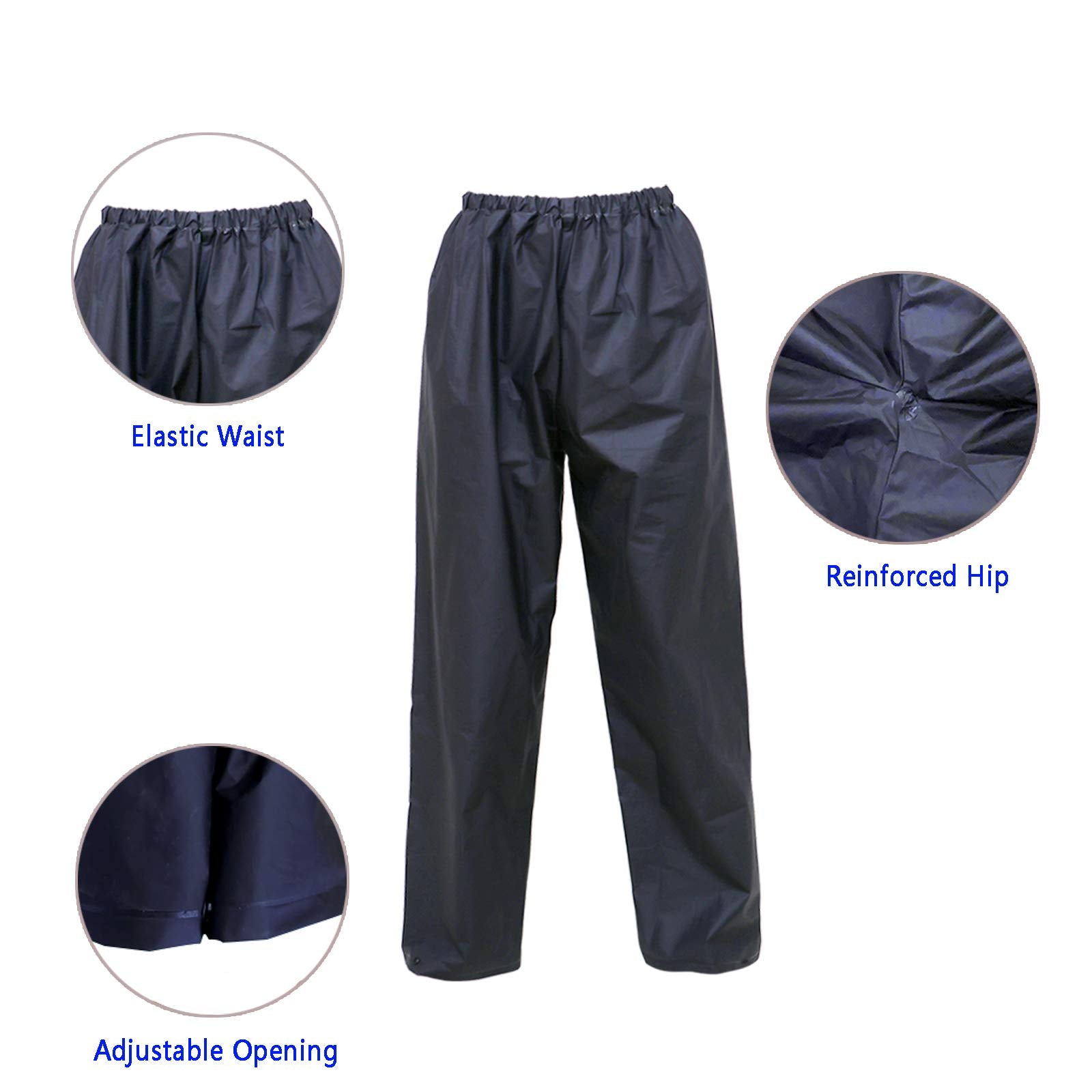 Ultra-Lite Rain Suit For Men Women Waterproof Protective Rain Coat With Pants 2 Pieces Rain Gear(Black,L)