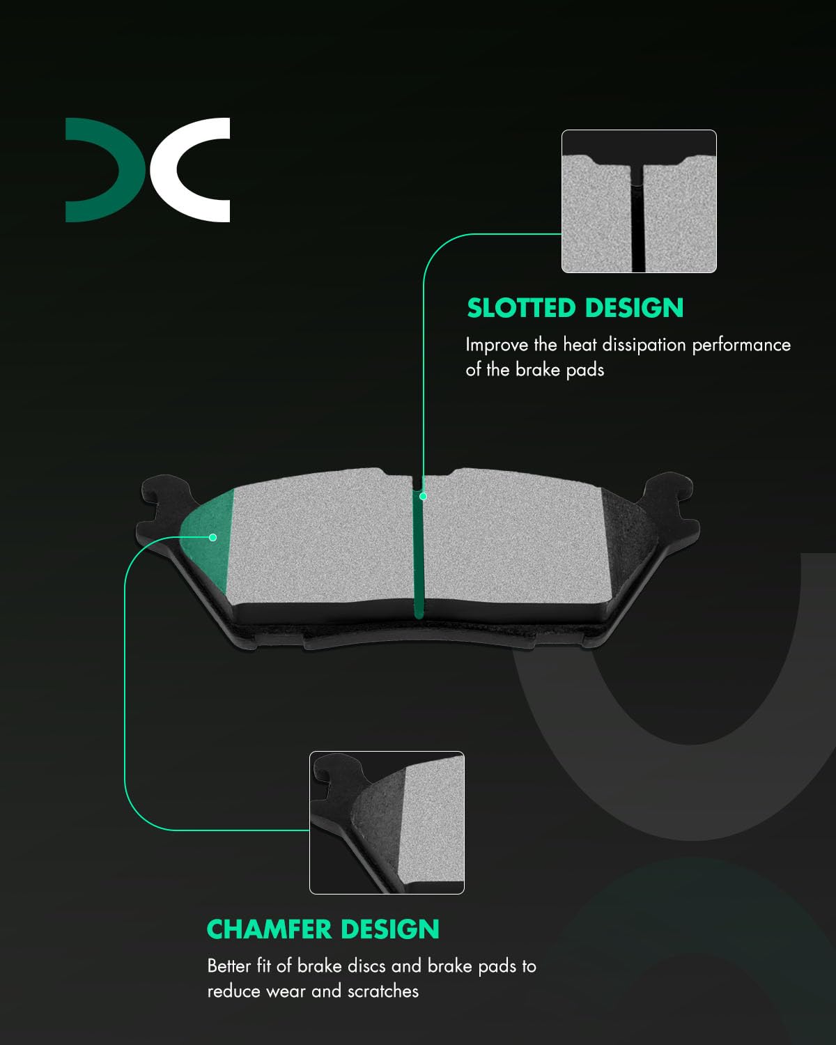 Scitoo D1790 Rear Ceramic Brake Pads Sets Fit For Ford For Expedition 2018-2019,For Ford For F-150 2015-2019,For Lincoln Navigat