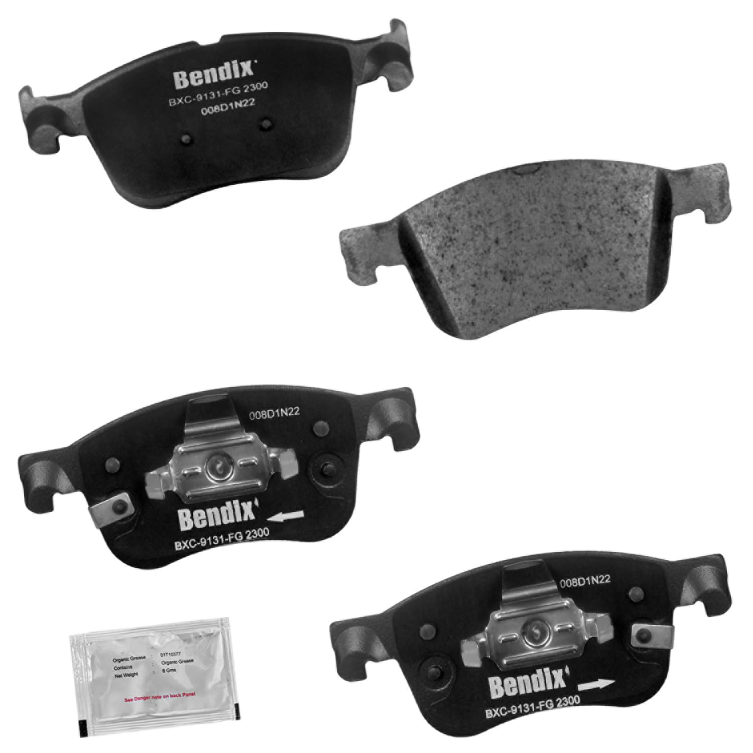 Bendix Priority1 Cfc2300 Ceramic Front Brake Pads For Ford Bronco Sport 2024-2021, Escape 2024-2020, Maverick 2024-2022, Lincoln