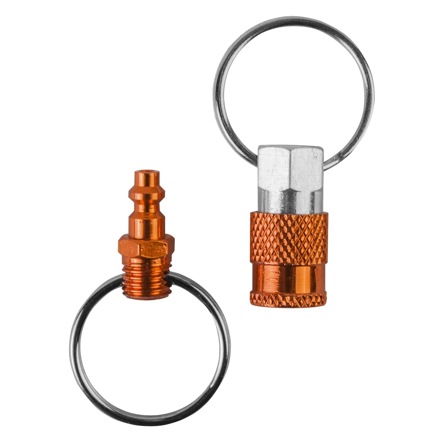 Freeman Keyqc3 Pull Apart Coupler Keychain With 2 Split Rings, 3 Pack,Unisex-Adult, Orange, Small
