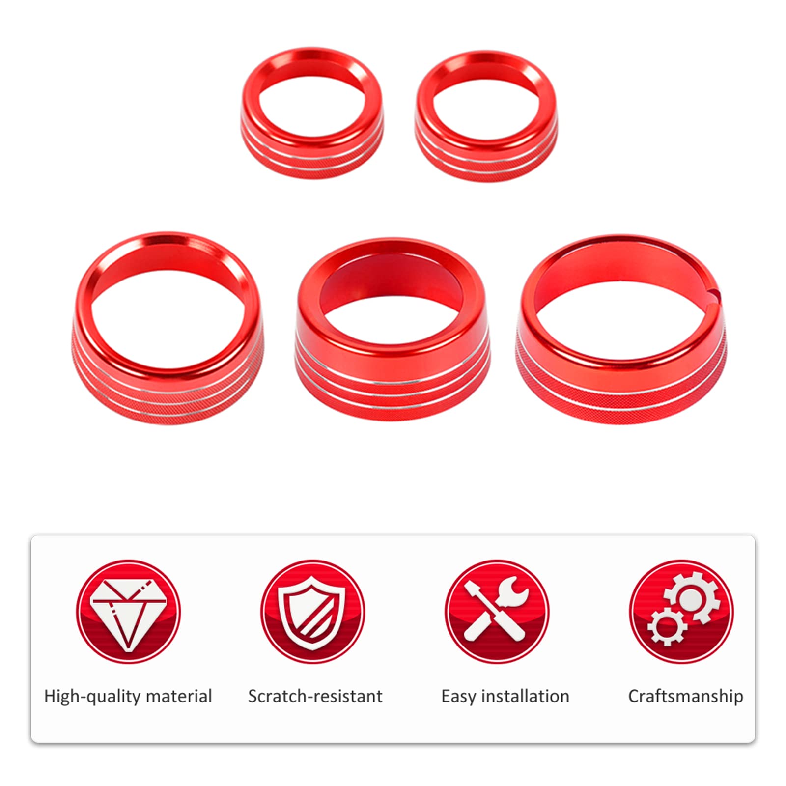 Voodonala for Dodge RAM Air Conditioner Headlight Switch CD Center Console Dashboard Climate Control HVAC Audio Knob Trim for 20