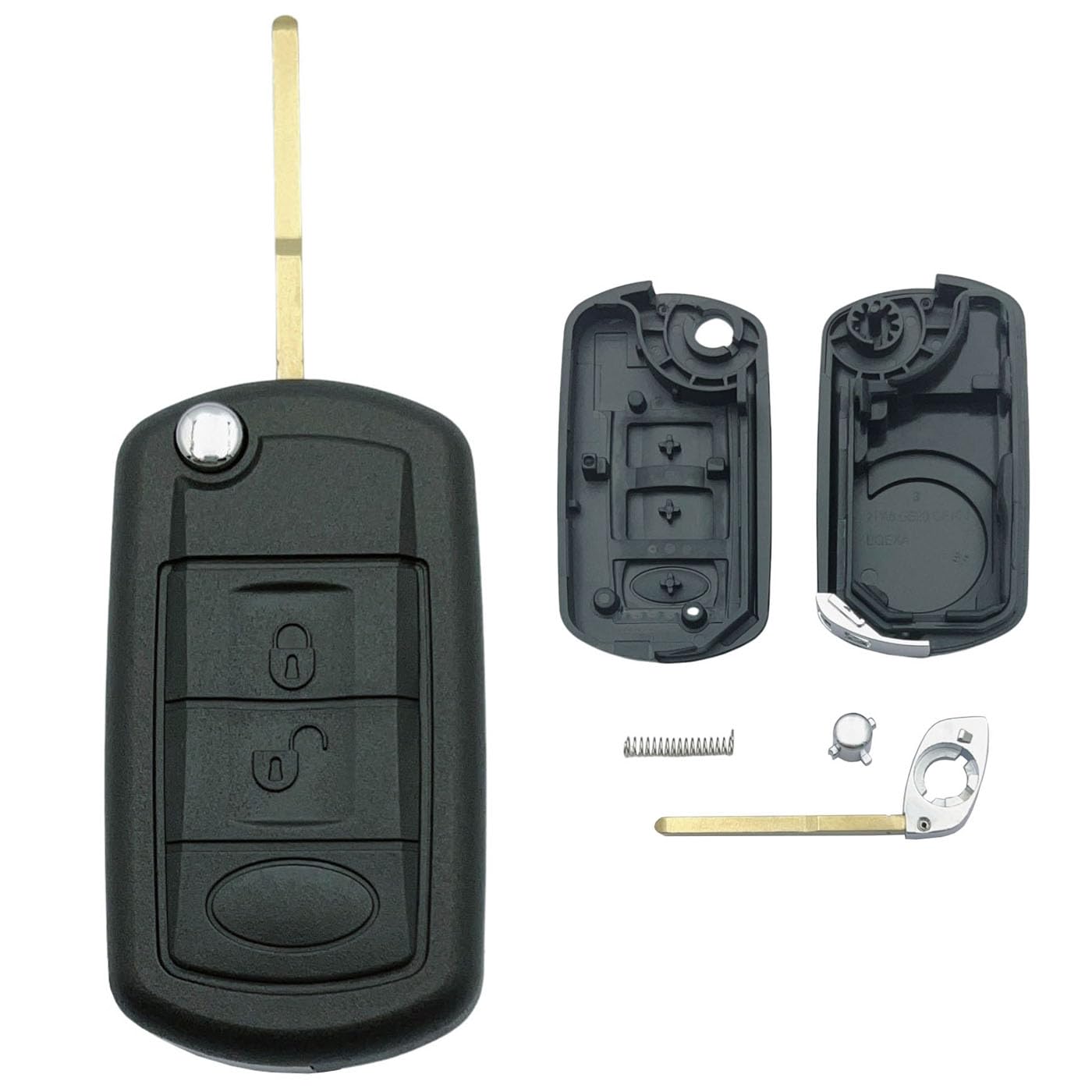 Replacement Key Fob Shell Case Fits for Range Rover Sport Land Rover Discovery LR3 Keyless Entry Remote Control 3 Button Flip Ke