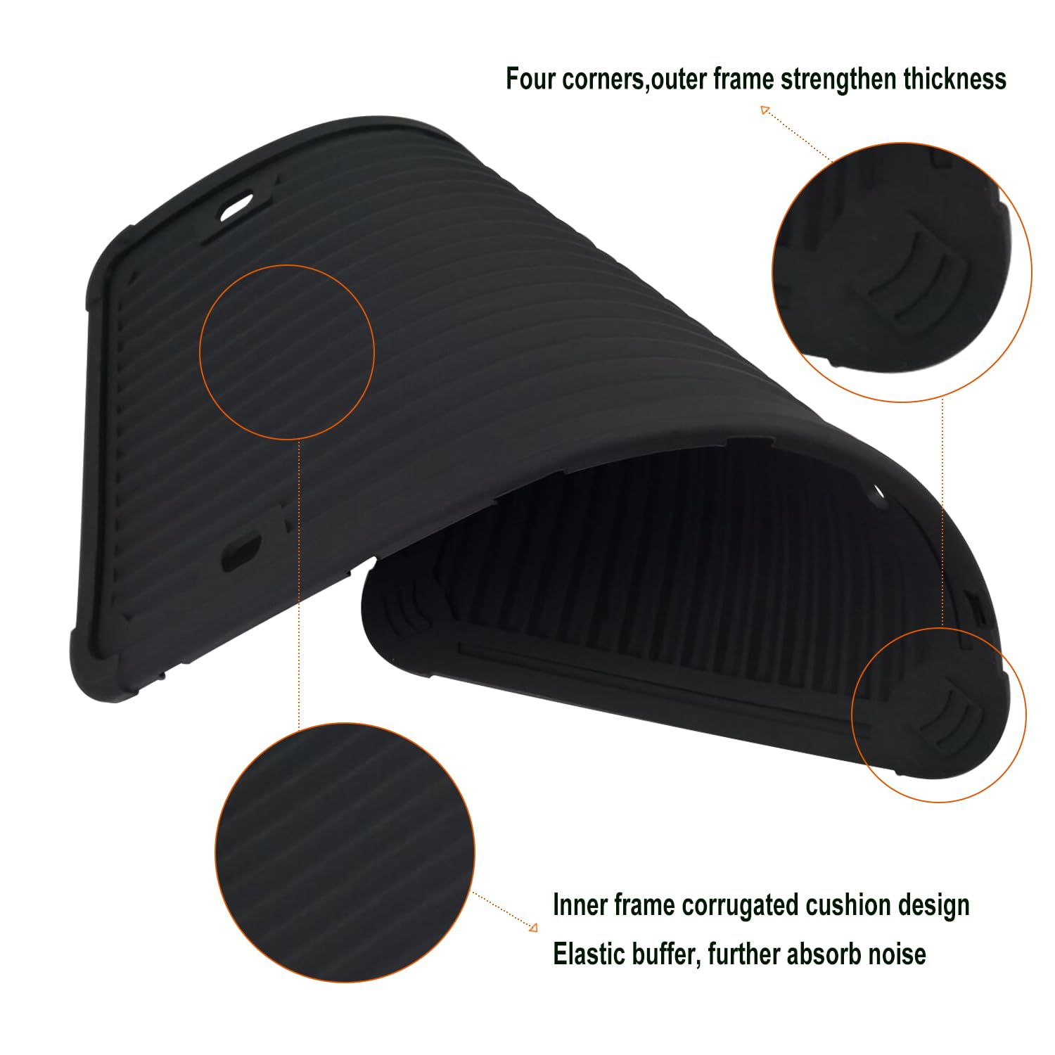Zxfoog License Plate Frame Cover Combo- Clear Flat Plate Cover & Black Silicone Car Tag Holder, Unbreakable Novelty Protector Fi