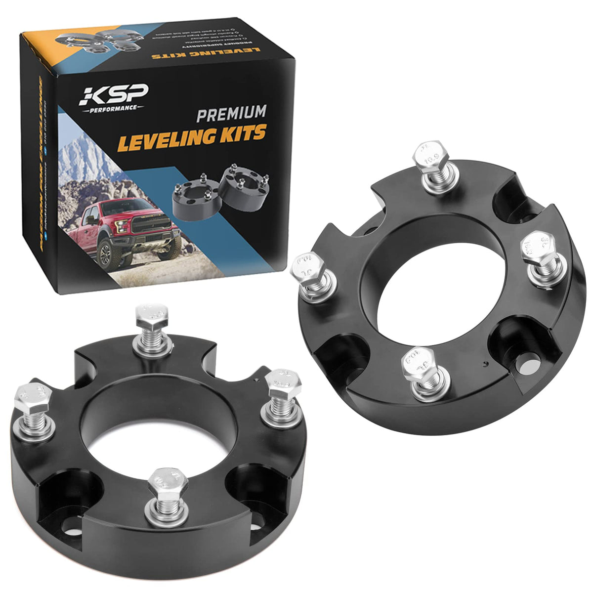 Ksp Lift Kit Front 2'' Aircraft Billet Strut Spacers Leveling Lift Kit Fit For Tundra 2Wd 2X2 4Wd 4X4 2007-2022