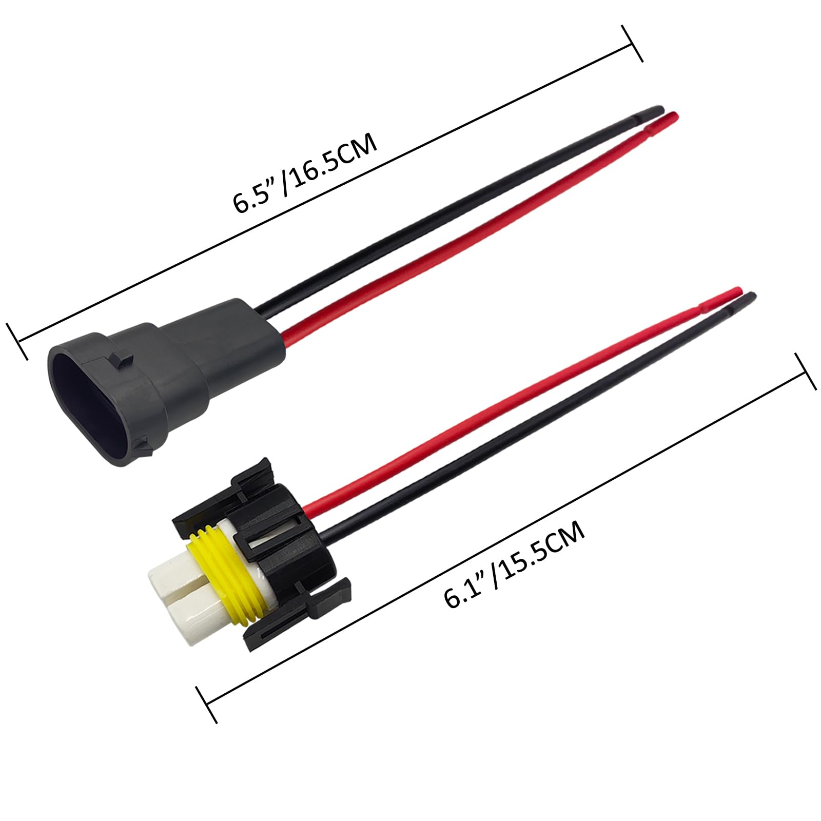 Audak 2Sets H11 H8 880 881 High Temperature Ceramic Wire Harness Socket Male & Female Adapter For Headlight Fog Light