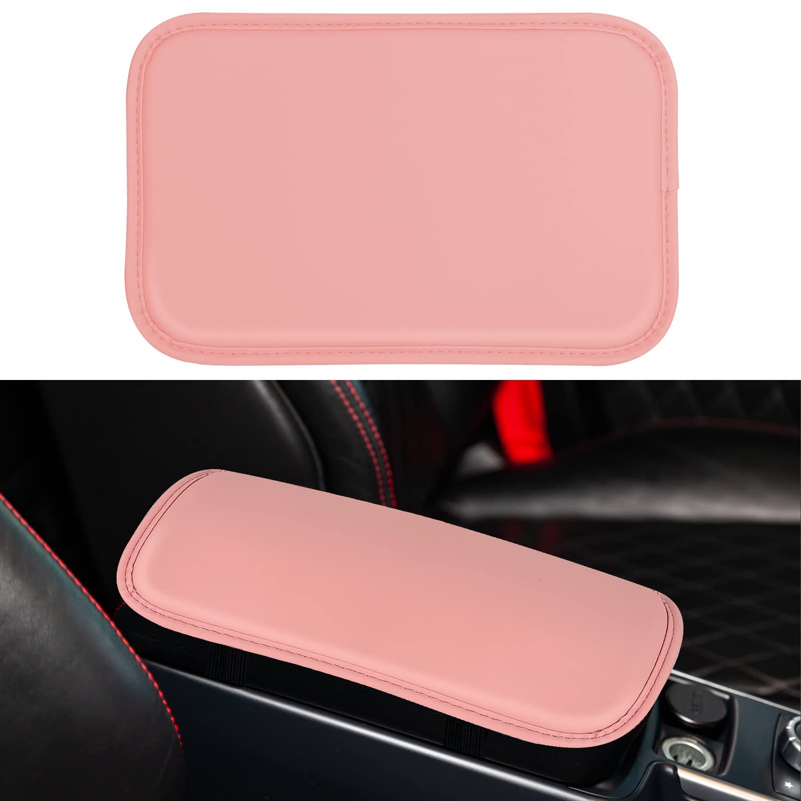 Amiss Auto Center Console Pad, Pu Leather Car Armrest Seat Box Cover Protector, Universal Waterproof Non Slip Soft Center Consol