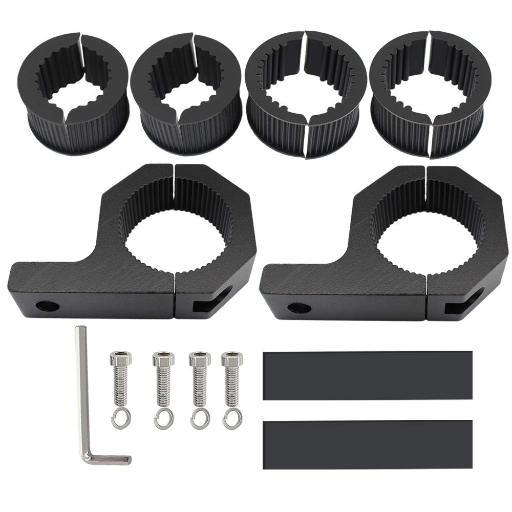 Horizontal Bull Bar Clamp Mounting Kit 2Pcs 1.37'' 1.5'' 2'' Led Lights Bar Bumper Lights Offroad Driving Lights Mounting Bracke