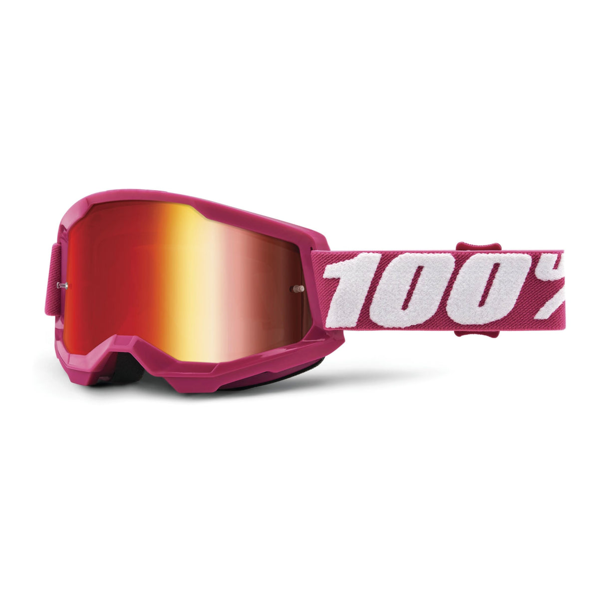 100% Strata 2 Motocross & Mountain Bike Goggles - Mx And Mtb Racing Protective Eyewear (Fletcher - Mirror Red Lens)