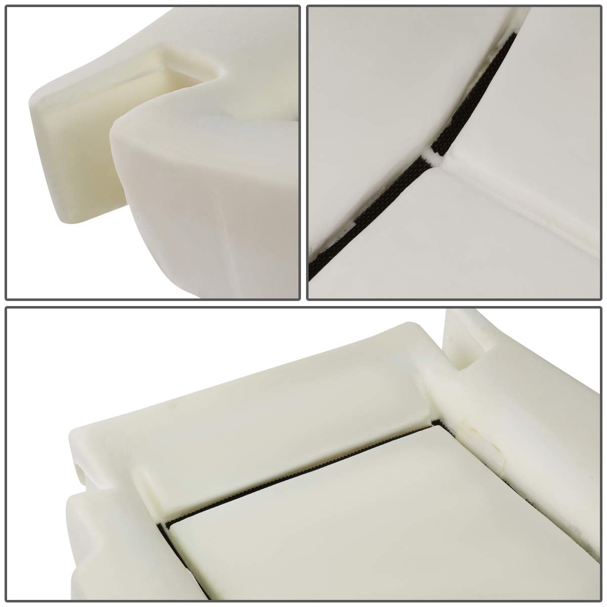 Auto Dynasty Vinyl Cloth Bucket Seat Bottom Lower Cushion Pad Compatible with Dodge Ram 1500 2500 3500 4500 5500 Pickup Truck 06-10, Front Driver Side, White