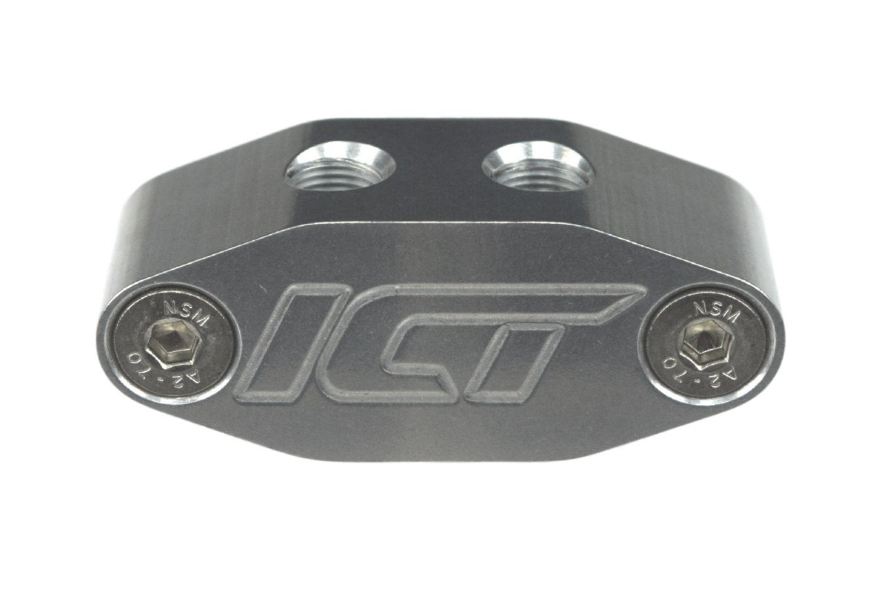 Ict Billet Oil Pan Pressure Sensor Adapter Port Dual 1/8'' Npt - Ls Truck - M16-1.5 Sending Unit 551541