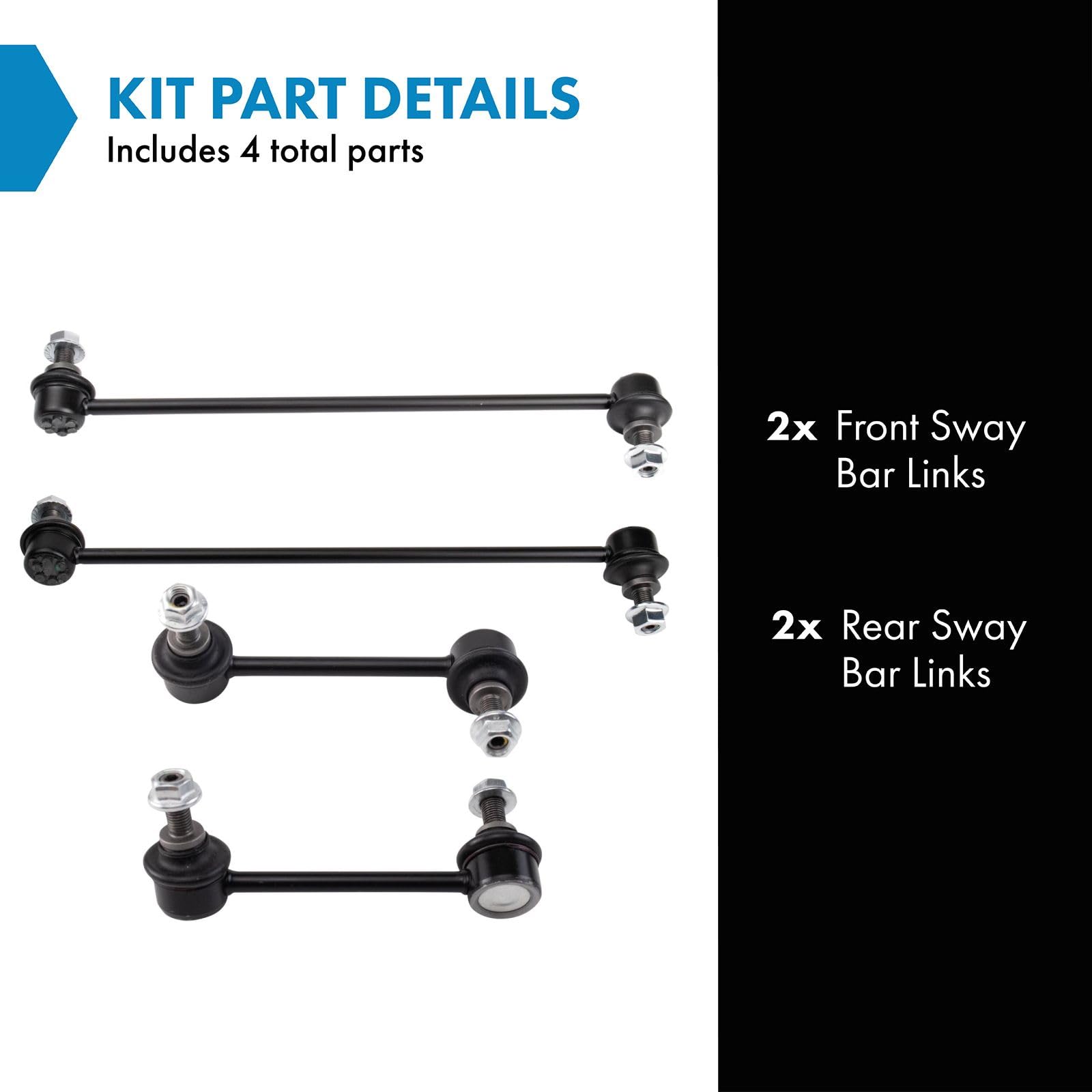 Trq Front & Rear Sway Bar Stabilizer Link Set Compatible With 2014-2020 Acura Mdx