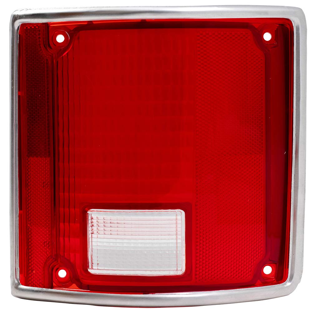 Brock Replacement Driver And Passenger Set Tail Lights Lens With Chrome Trim Compatible With 5968329 5968330.