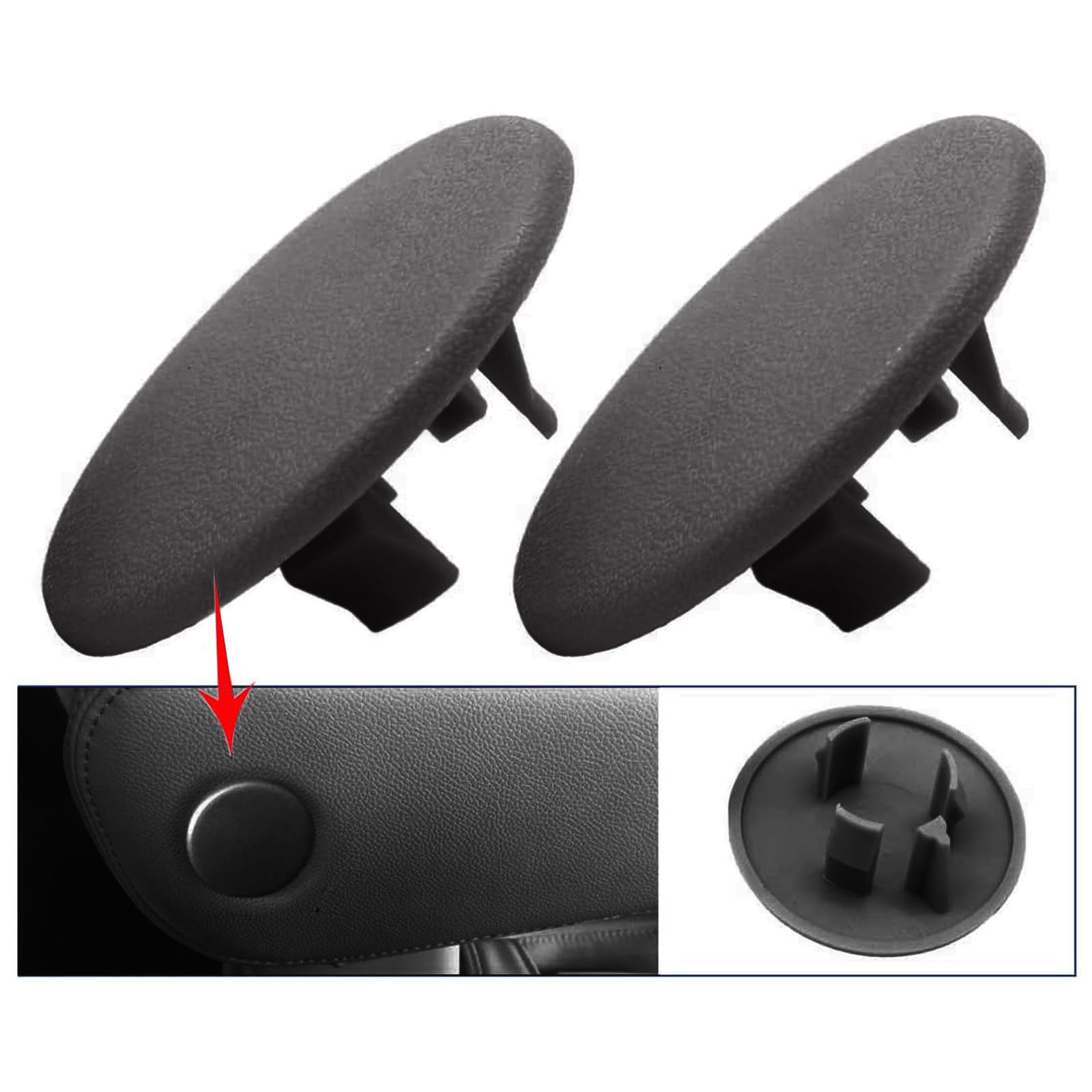 GXARTS 2Pcs Armrest Cover Cap Black for Chevy Tahoe Suburban Yukon for Cadillac Escalade Seat Parts Replacement 15279690 Rear Bu