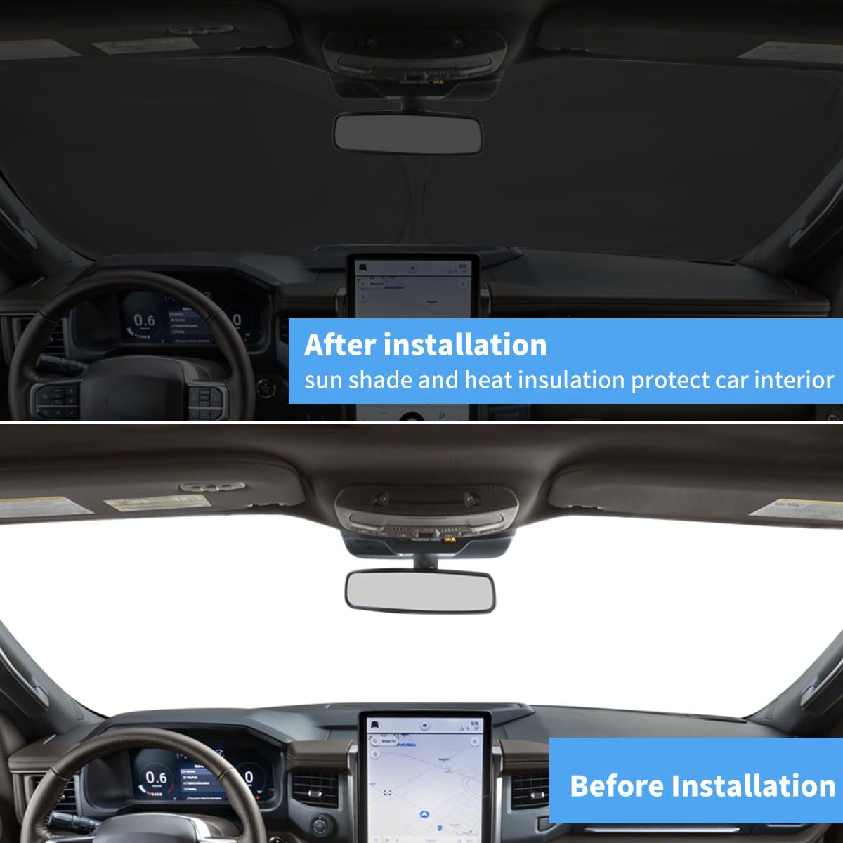 For Ford Expedition Windshield Sun Shade 2025-2018 Front Window Sunshade Fit Ford Expedition Suv Accessories Fodable Car Sun Vis