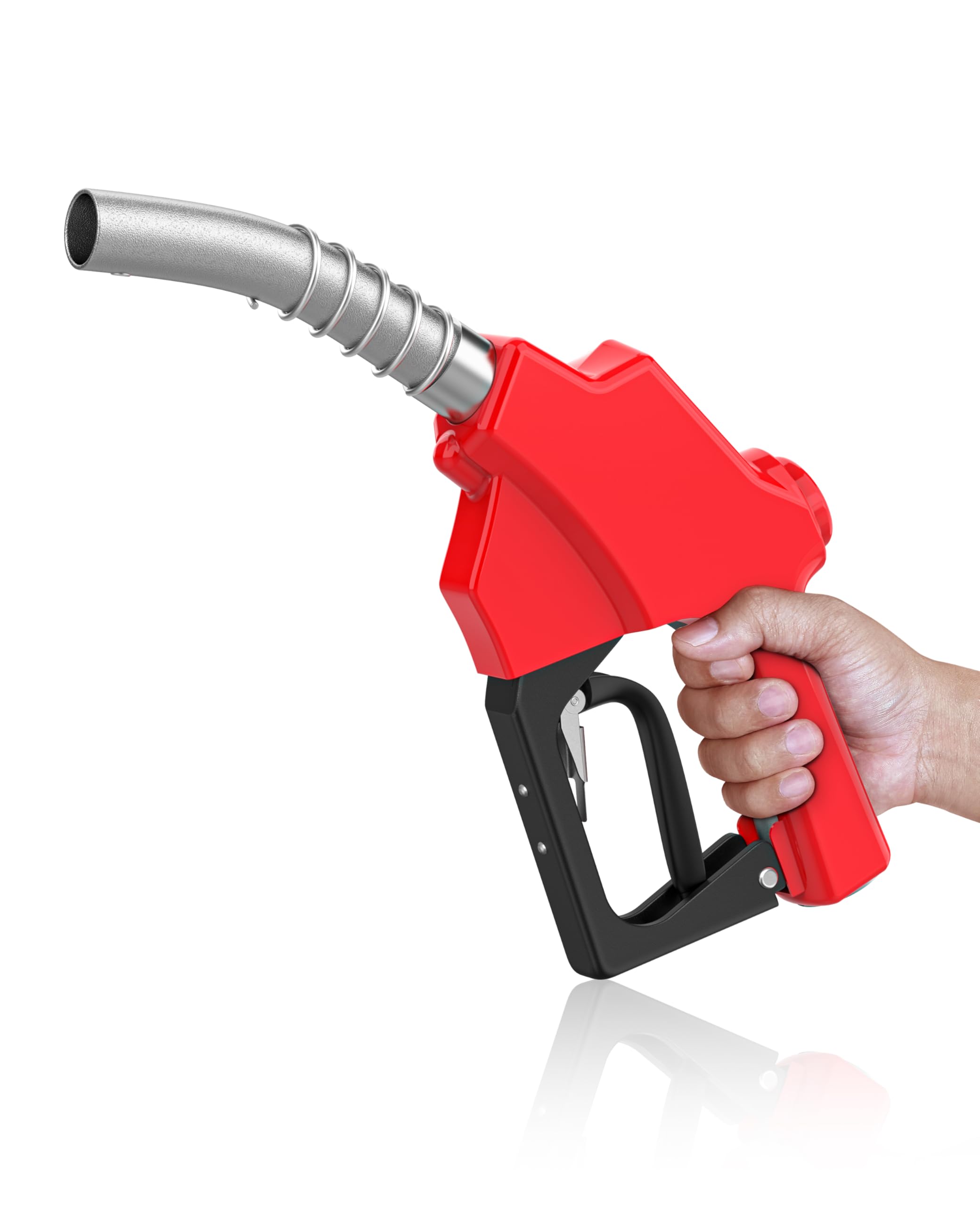 Automatic Fuel Nozzle 1'' NPT, Red Auto Shut-Off Fuel Nozzle, High Flow Aluminum Alloy Nozzle, Max Flow Rate 30 GPM,19/16'' Spou