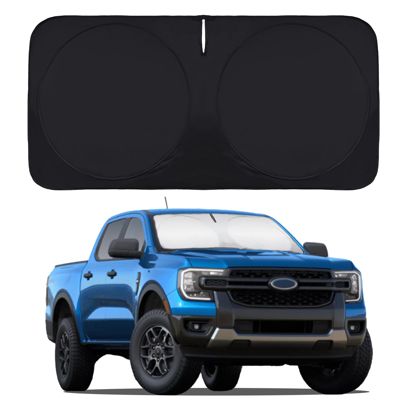Boodancars For 2024 Ranger Windshield Sunshade Window Sun Shade For 2019-2023 Ford Ranger Xl/Xlt Windshield Cover Custom-Fit Fol