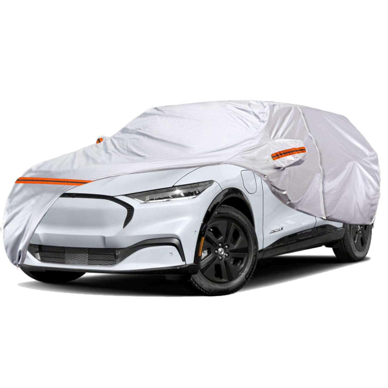 Tucarest 6 Layers Full Car Cover For Suv- Waterproof, Insulated, Anti-Uv, Snow-Proof, Anti-Wind, All-Weather, Thickened Protecti