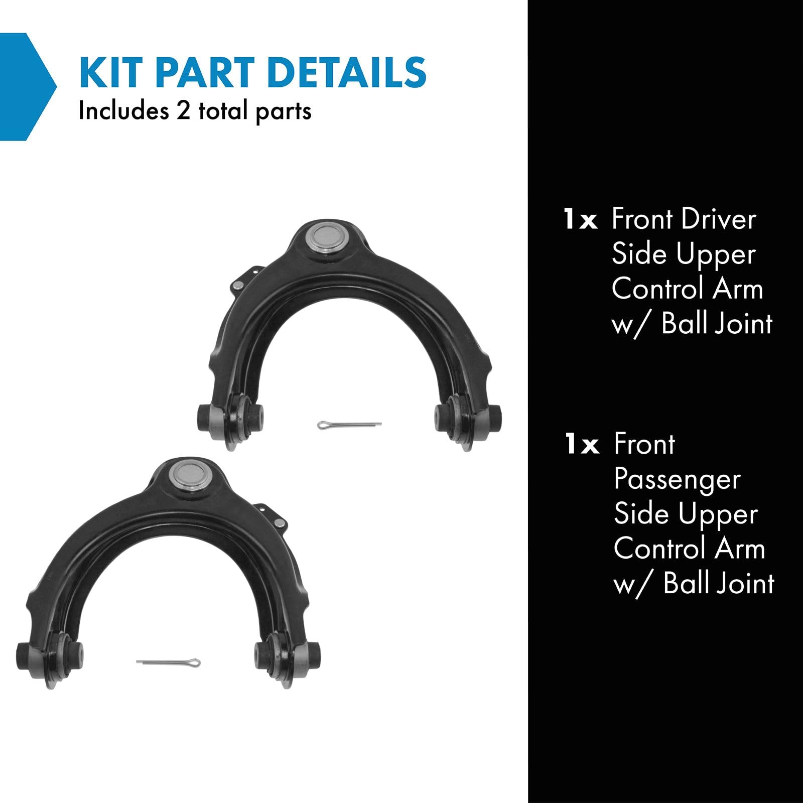 Trq Front Upper Control Arm With Ball Joint Set Compatible With 2004-2008 Acura Tsx 2003-2007 Honda Accord