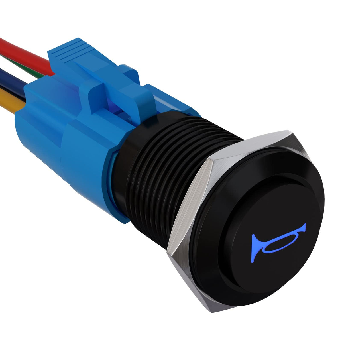 Apiele 19Mm 12V Momentary Speaker Horn Push Button Toggle Switch 34 Mounting Hole 1No 1Nc Spdt With Pre-Wiring Socket For Car Au