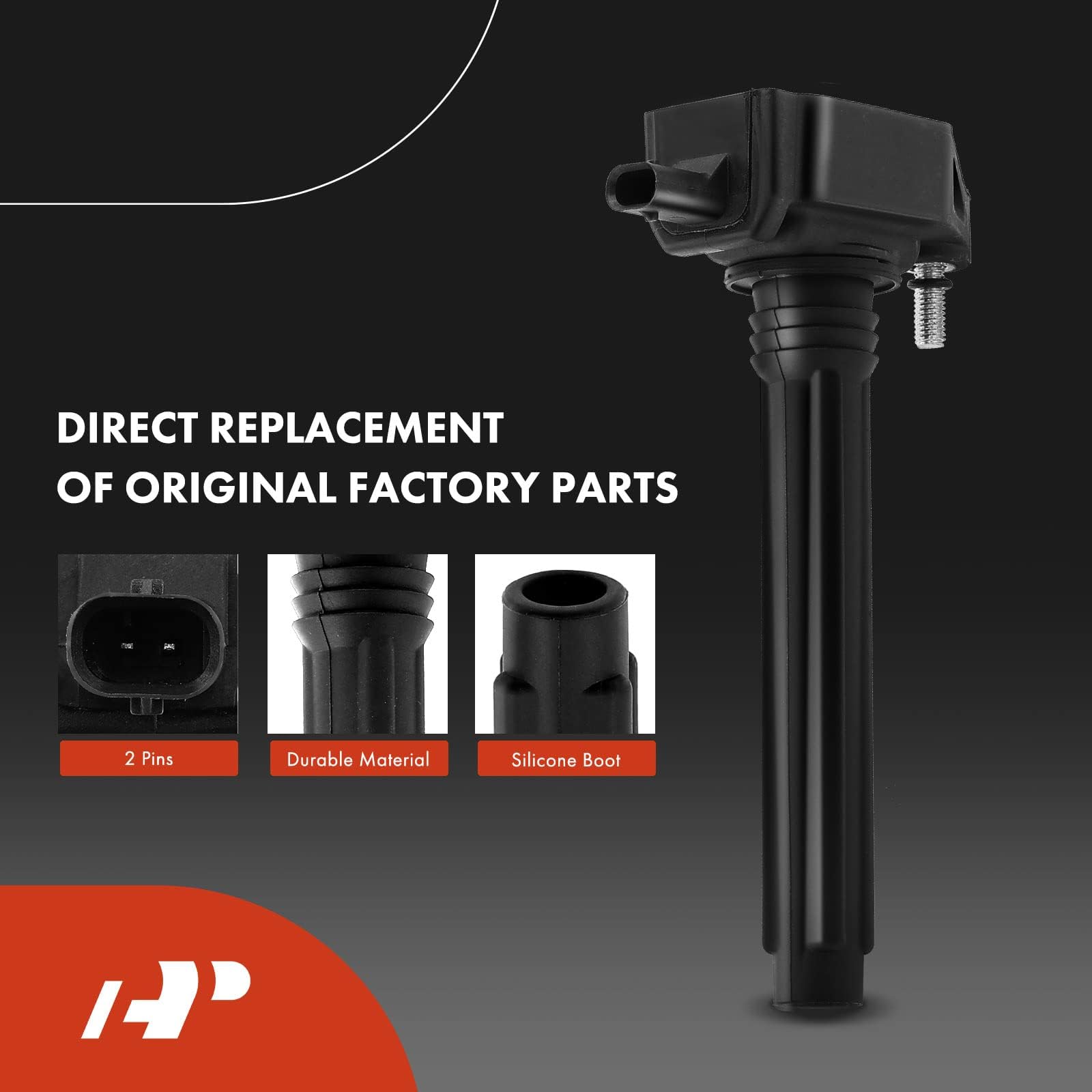 A-Premium Set Of 6 (Black) Ignition Coil Pack And Iridium Spark Plugs Compatible With Jeep Grand Cherokee 2011-2015, Wrangler 2012-2017 & Dodge Grand Caravan 2011-2020, V6 3.6L