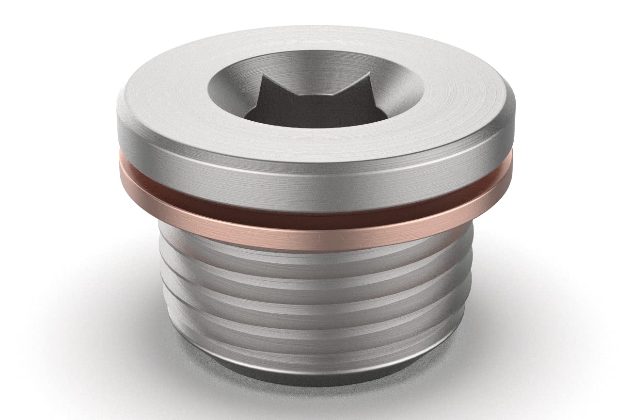 O2 Oxygen Sensor Plug Standard With Copper Washer M18 X 1.5 - Universal Fit With Inner Hex Head