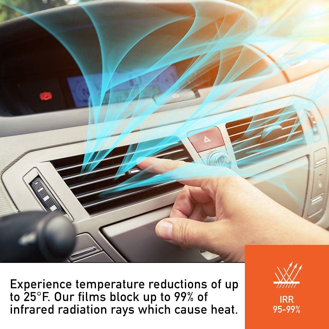 DIY-MotoShield Pro Premium Nano Ceramic Tint (5% VLT) 36    in x 10 ft Roll | Professional Window Film for Auto, Reduce Infrared