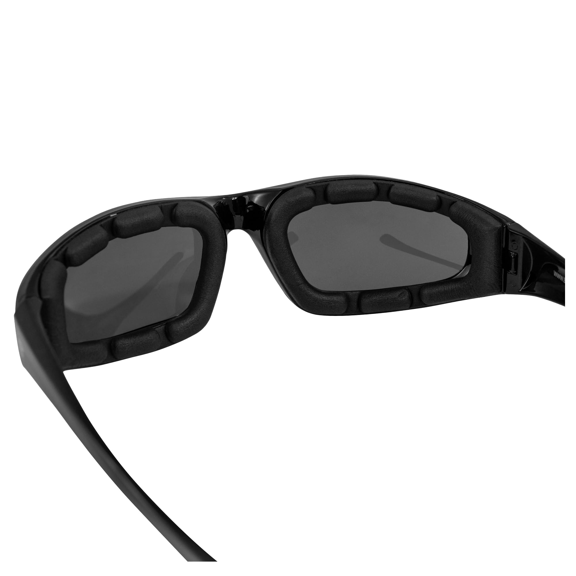Birdz Eyewear Oriole Padded Motorcycle Glasses (Black Frame/Polarized Smoke Lens)