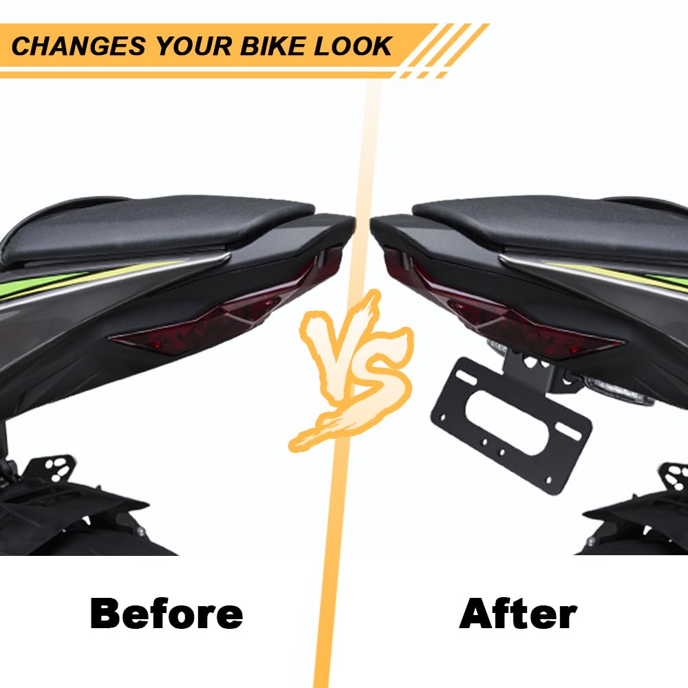 Rearace Motorcycle Fender Eliminator Compatible With 2024 2023 2022 2021 2020 2019 Zx-6R 636, Tail Tidy Fit For Zx-6R 636 2024 2023 2022 2019 2020 2021 Fender Eliminator Bracket