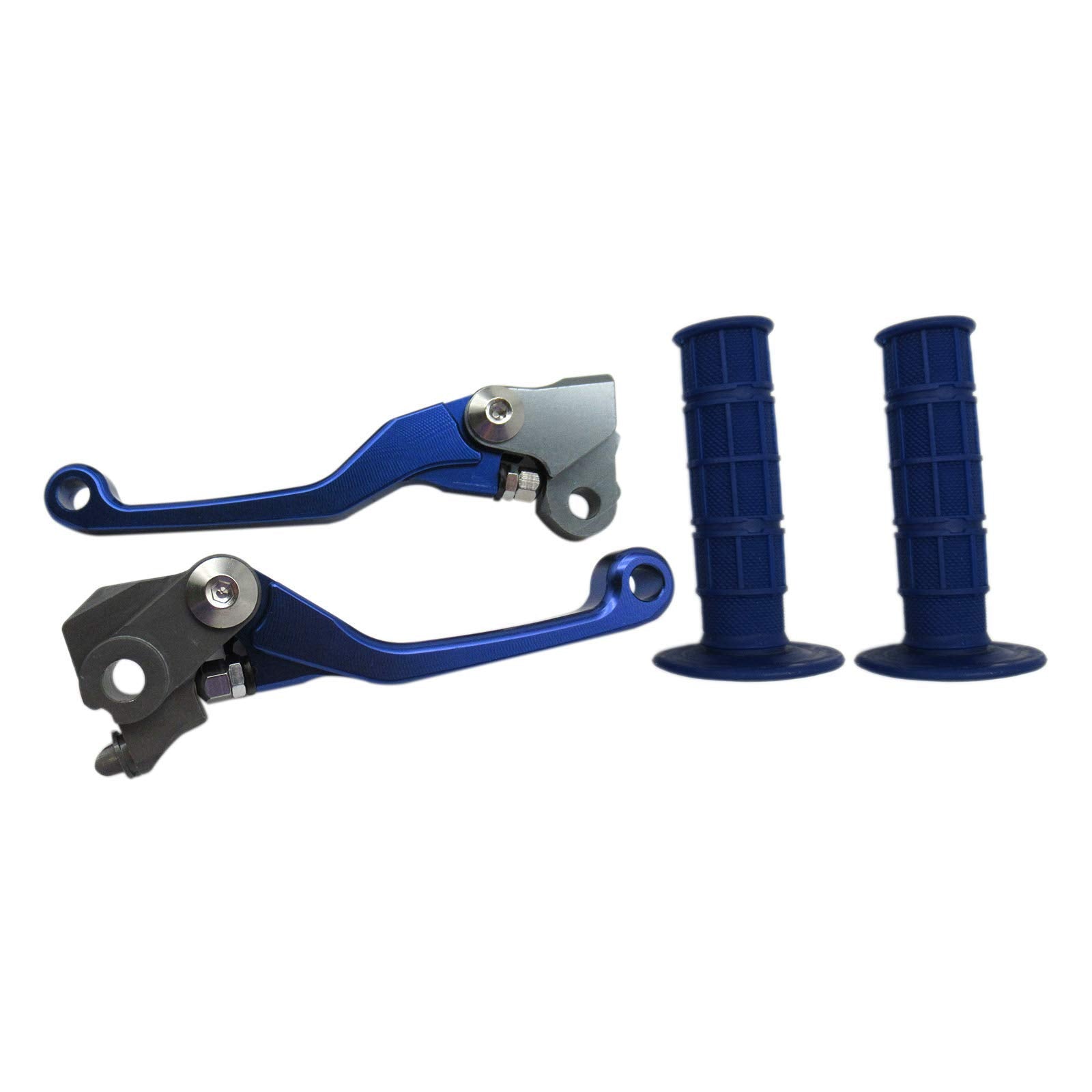Usonline911 Blue Cnc Motorcross Dirt Bike Pivot Brake Clutch Levers Set For Yamaha Ttr125/Lw/E 1993-2015 W/ 7/8' 22Mm Rubber Hand Grips