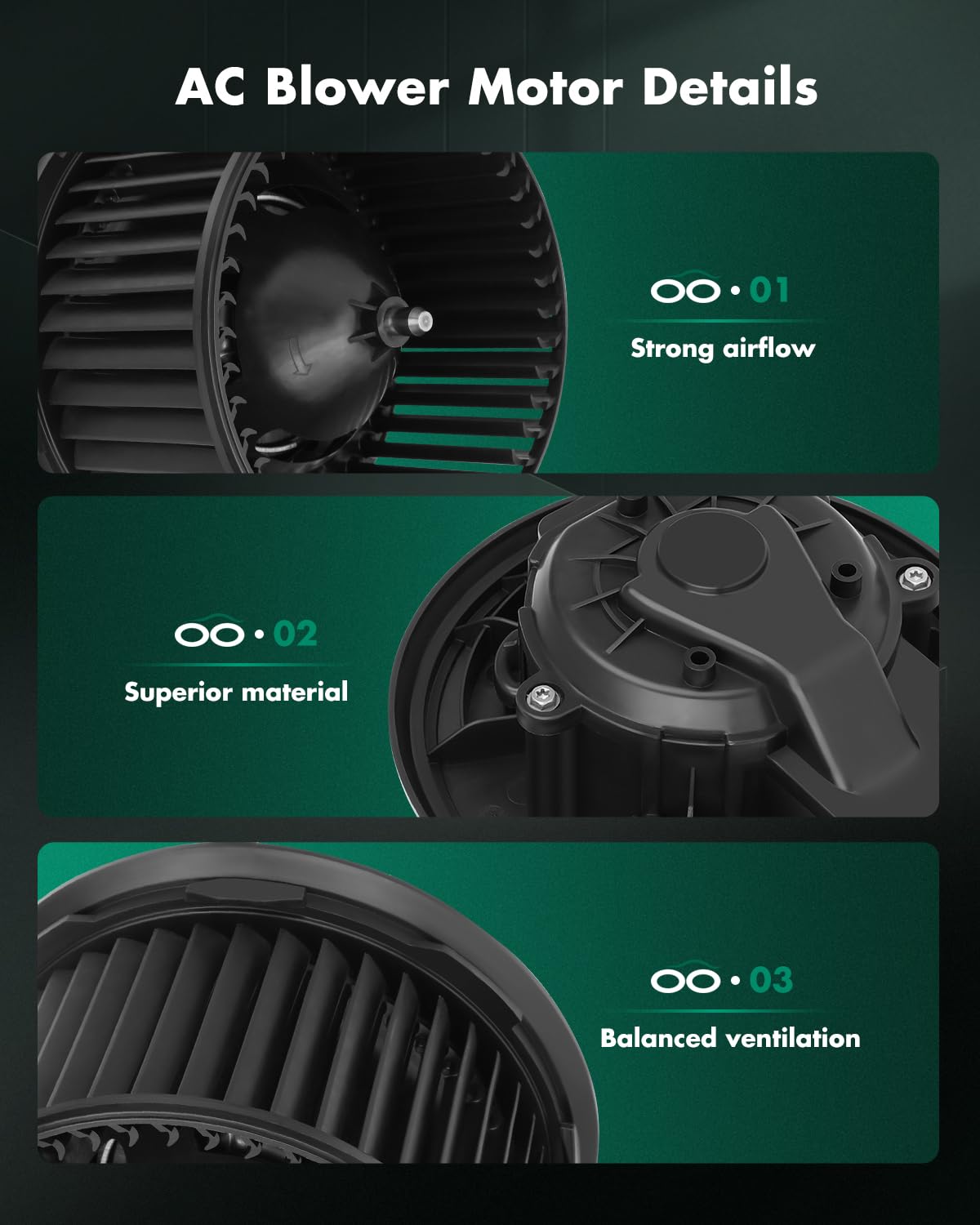 Scitoo Hvac Heater Blower Motor With Fan Cage Front 700274 For Ford 2012-2017,For Lincoln 2012-2017