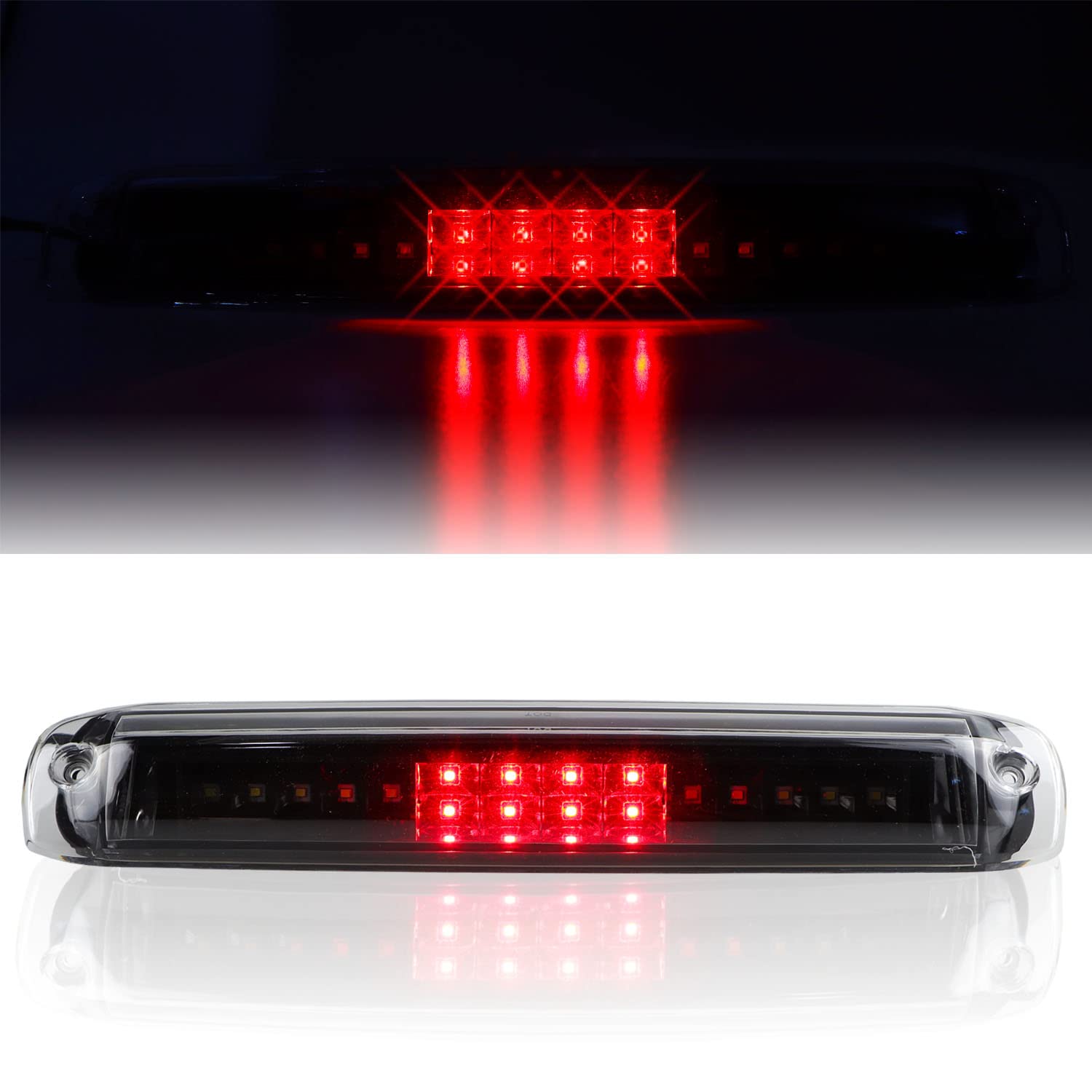 Led 3Rd Brake Light Rear Tail Brake Light High Mount Stop Light Cargo Lamp Fit 1999-2006 Chevy Silverado Gmc Sierra 5978318 (Black Housing Clear Lens)