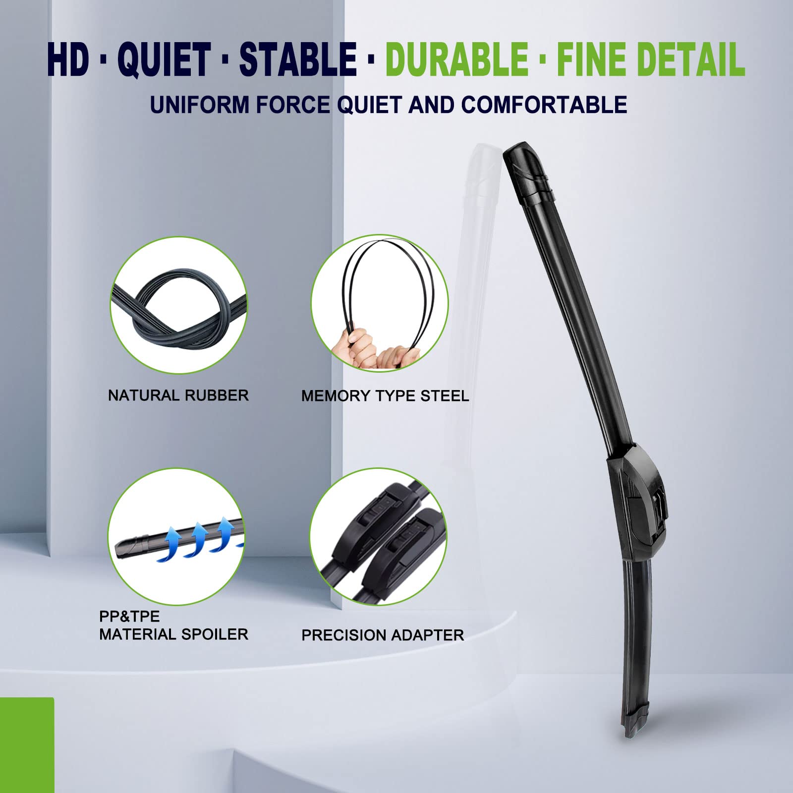 Oem Quality 22'' + 22'' Parrati Premium All-Season Windshield Wiper Blades (Set Of 2)