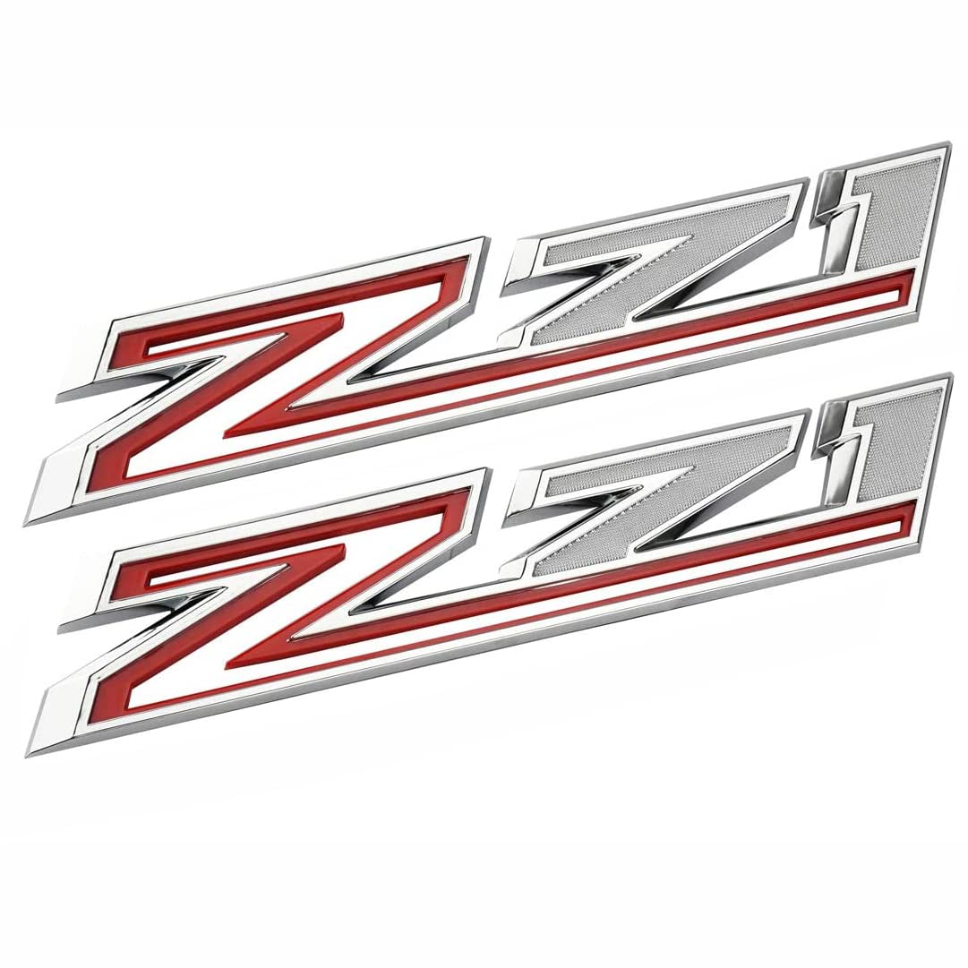 2pack 2019-2024 OEM Z71 Emblems Side Decals Badges Compatible with Silverado Z71 Parts 84632695 (Chrome Red)