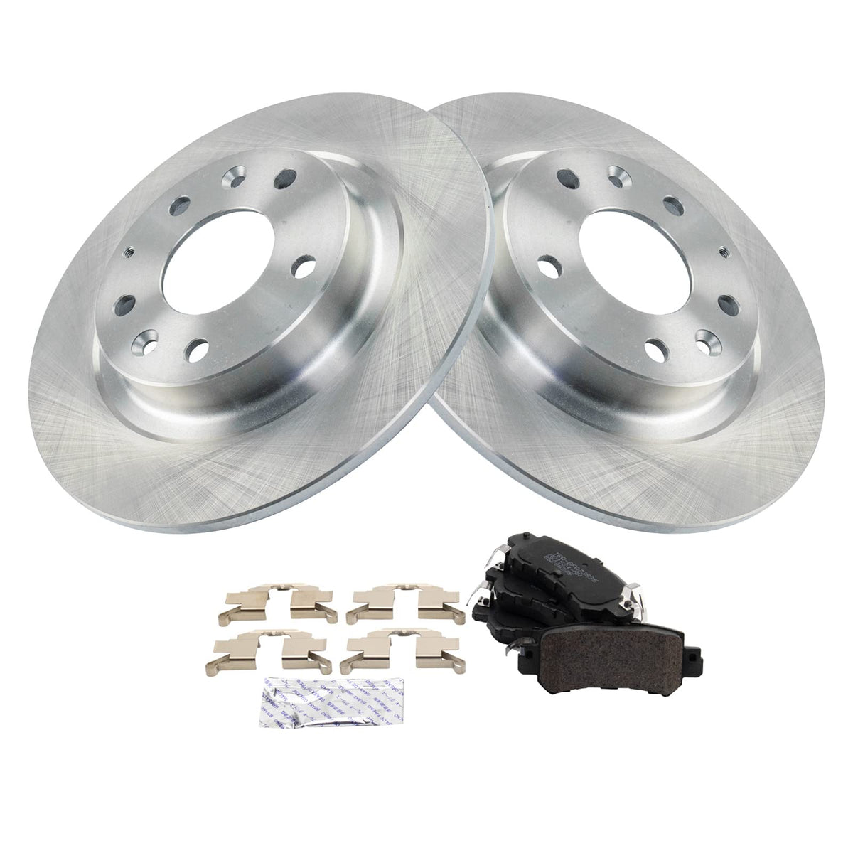Trq Rear Brake Pad & Rotor Kit Brake Pads Brake Rotor Semi-Metallic Compatible With 2016-2018 Mazda Cx-3