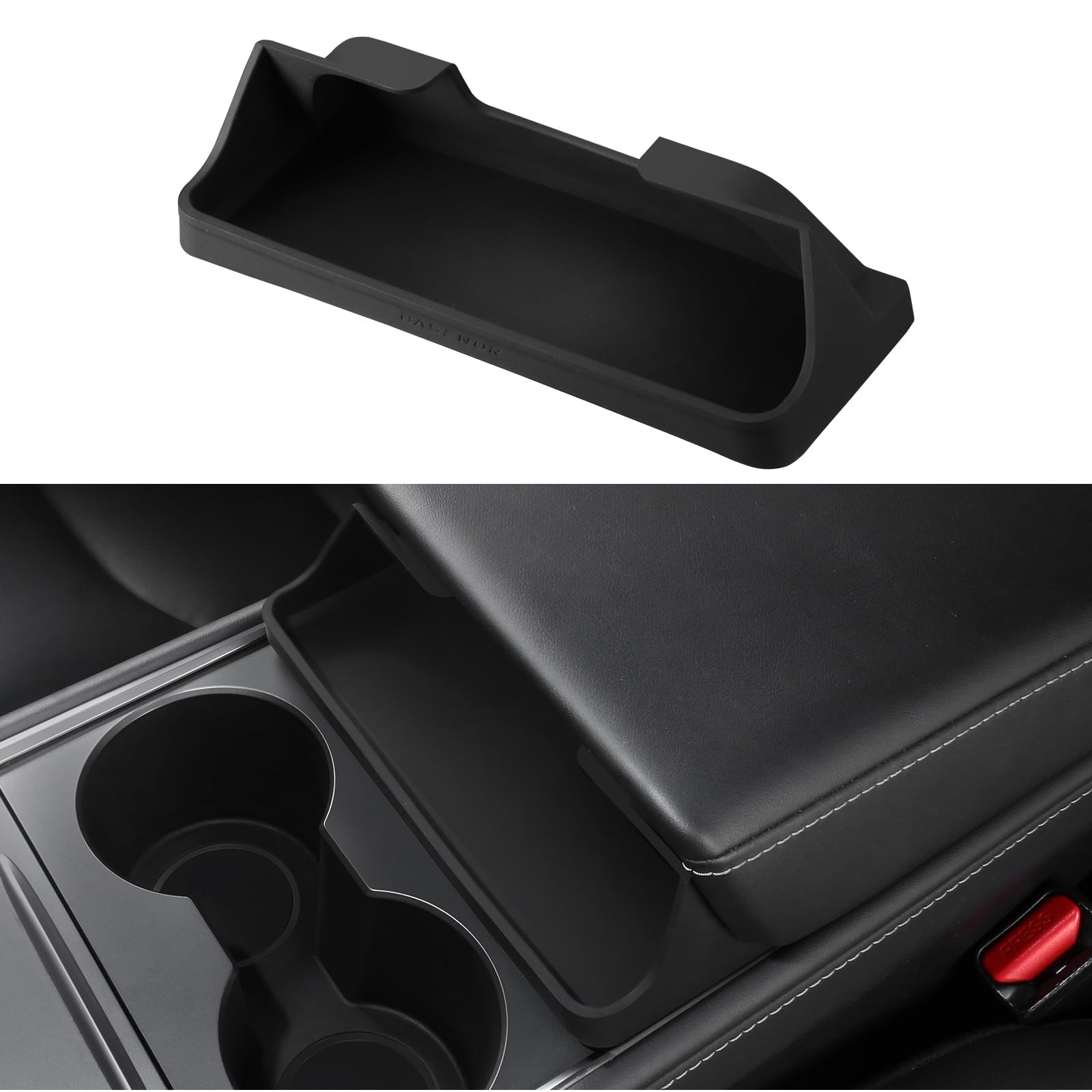 BASENOR Tesla Model 3 Model Y Center Console Sunglasses Holder Armrest Box Silicone Eyeglasses Storage Box Key Card Phone Holder
