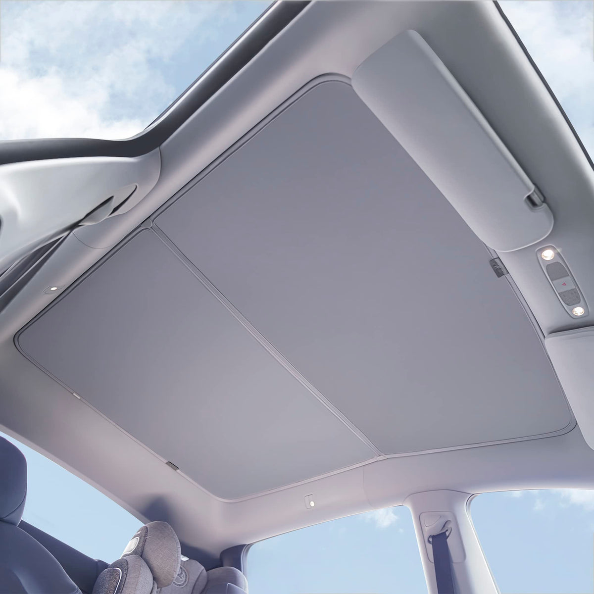 Vion Tesla Model Y Roof Sunshades (Roof Sunshades And 2 Triangular Windows Sunshades) - Precision Fit, No Sagging - Fits 2024-20
