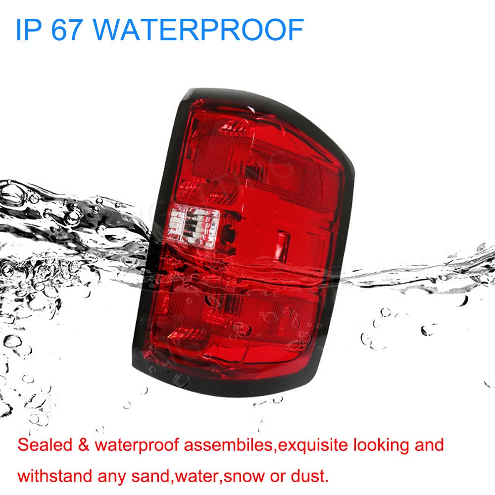 Mocw Factory Style Tail Light Compatible With 2016-2018 Chevrolet Silverado 1500 2500 Hd 3500Hd, Gmc Sierra 3500 Hd Taillight Br