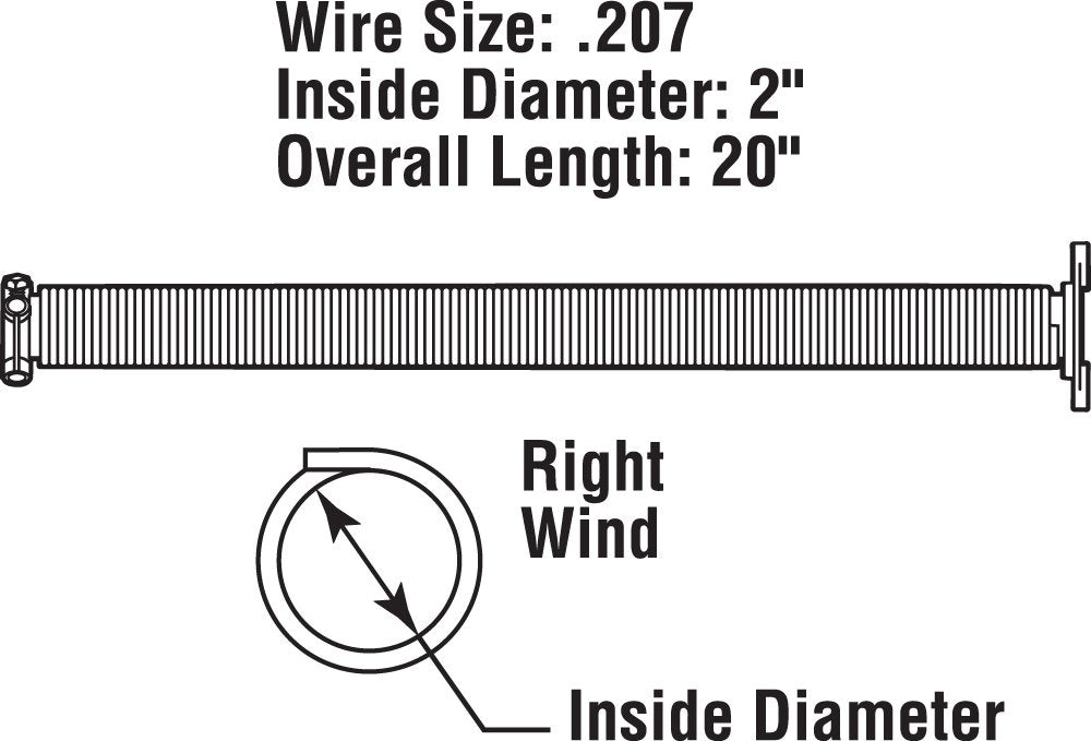 Prime-Line Gd 12321 Garage Door Torsion Spring, 0.250 In. X 2 In. X 28 In., Gold Painted End, Right-Hand Wind (Single Pack), Bla